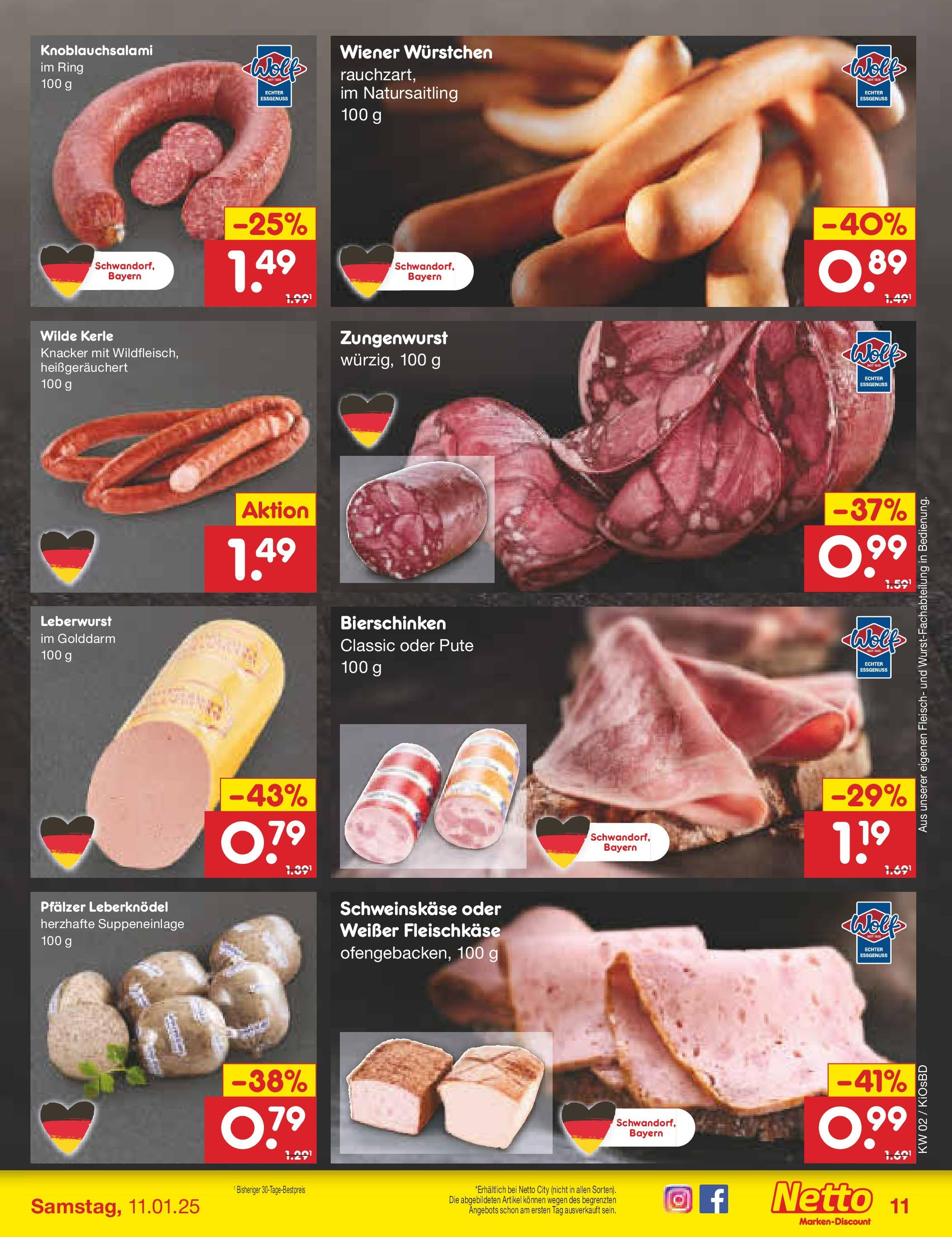 Netto Marken-Discount - Netto: Getränkeangebote (ab 06.01.2025) » Angebote | Seite: 11 | Produkte: Pute, Wiener wurstchen, Fleisch