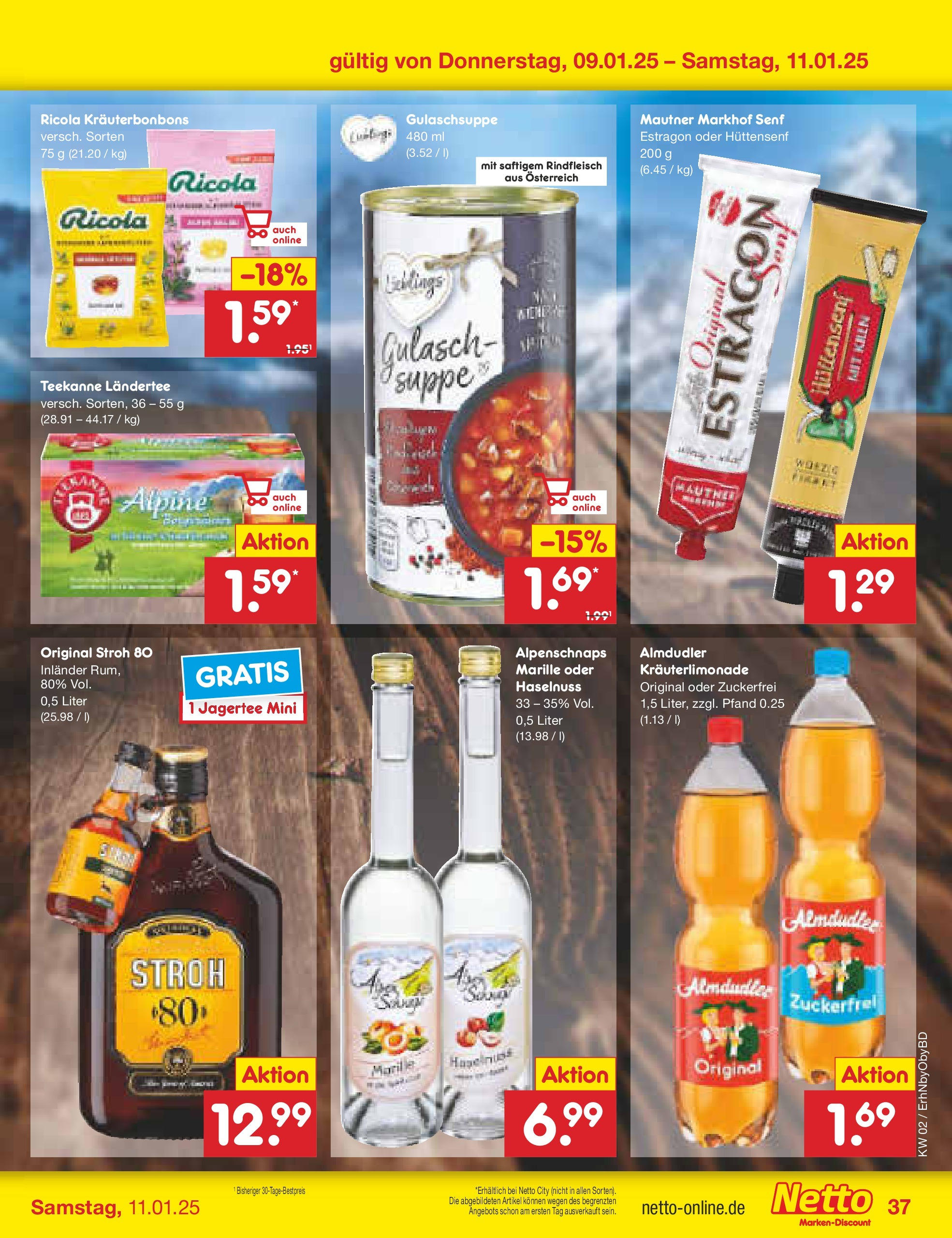 Netto Marken-Discount - Netto: Getränkeangebote (ab 06.01.2025) » Angebote | Seite: 53 | Produkte: Gulasch, Teekanne, Rindfleisch