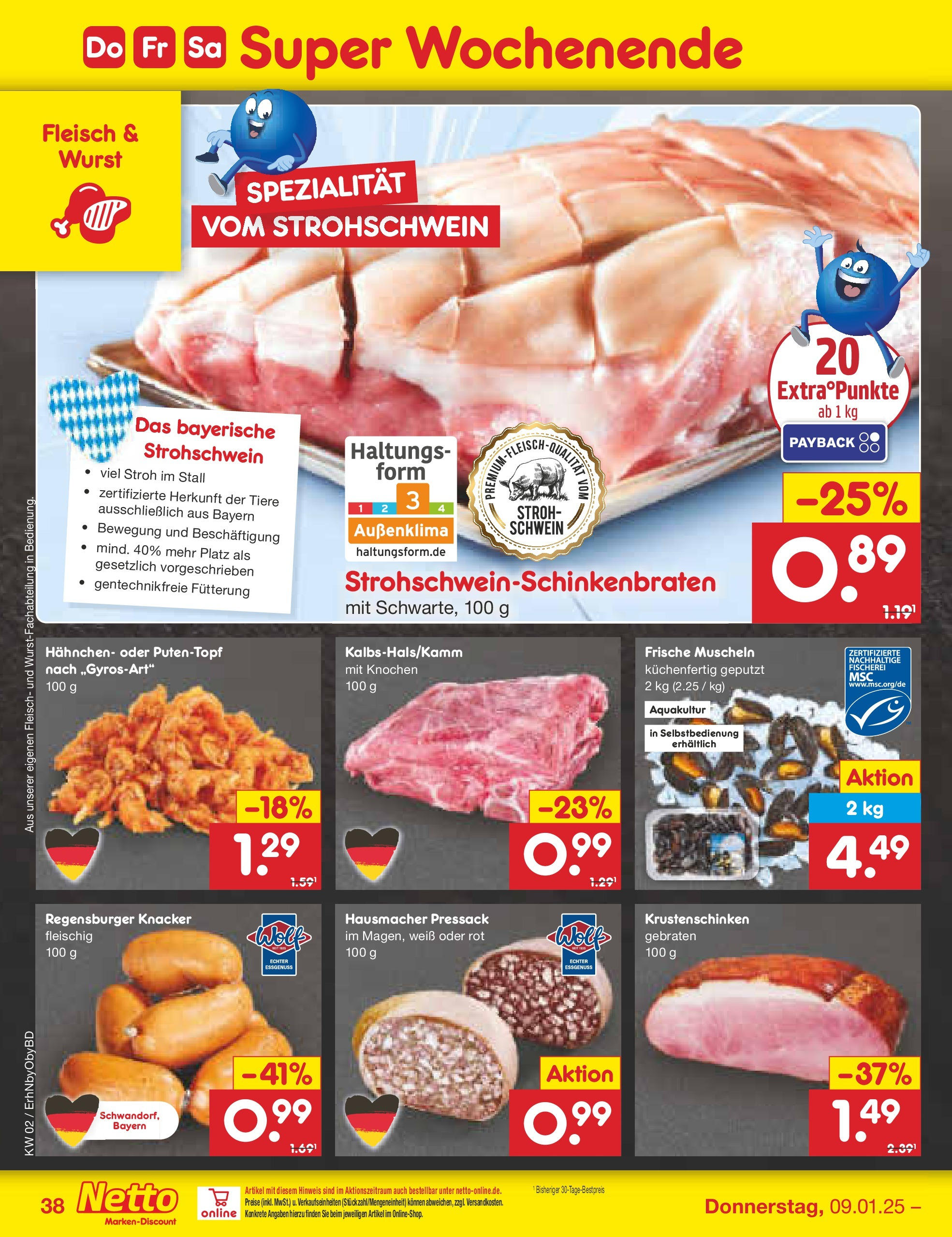 Netto Marken-Discount - Netto: Getränkeangebote (ab 06.01.2025) » Angebote | Seite: 54 | Produkte: Hahnchen, Wurst, Fleisch