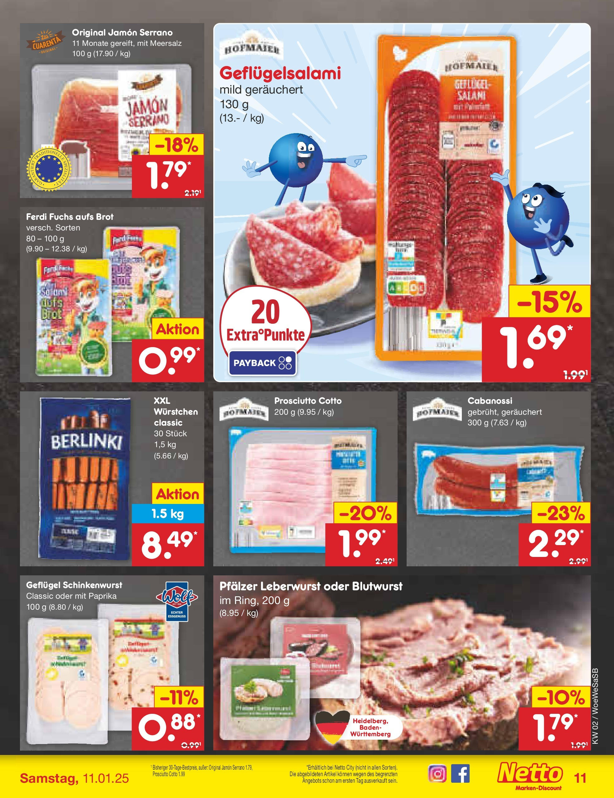 Netto Marken-Discount - Netto: Getränkeangebote (ab 06.01.2025) » Angebote | Seite: 11 | Produkte: Paprika, Brot, Salami