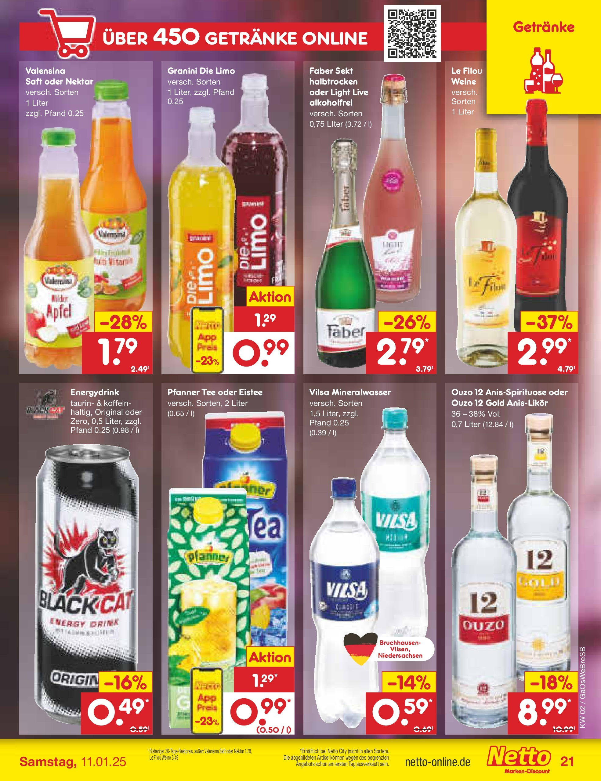 Netto Marken-Discount - Netto: Getränkeangebote (ab 06.01.2025) » Angebote | Seite: 29 | Produkte: Ouzo 12, Sekt, Äpfel, Saft