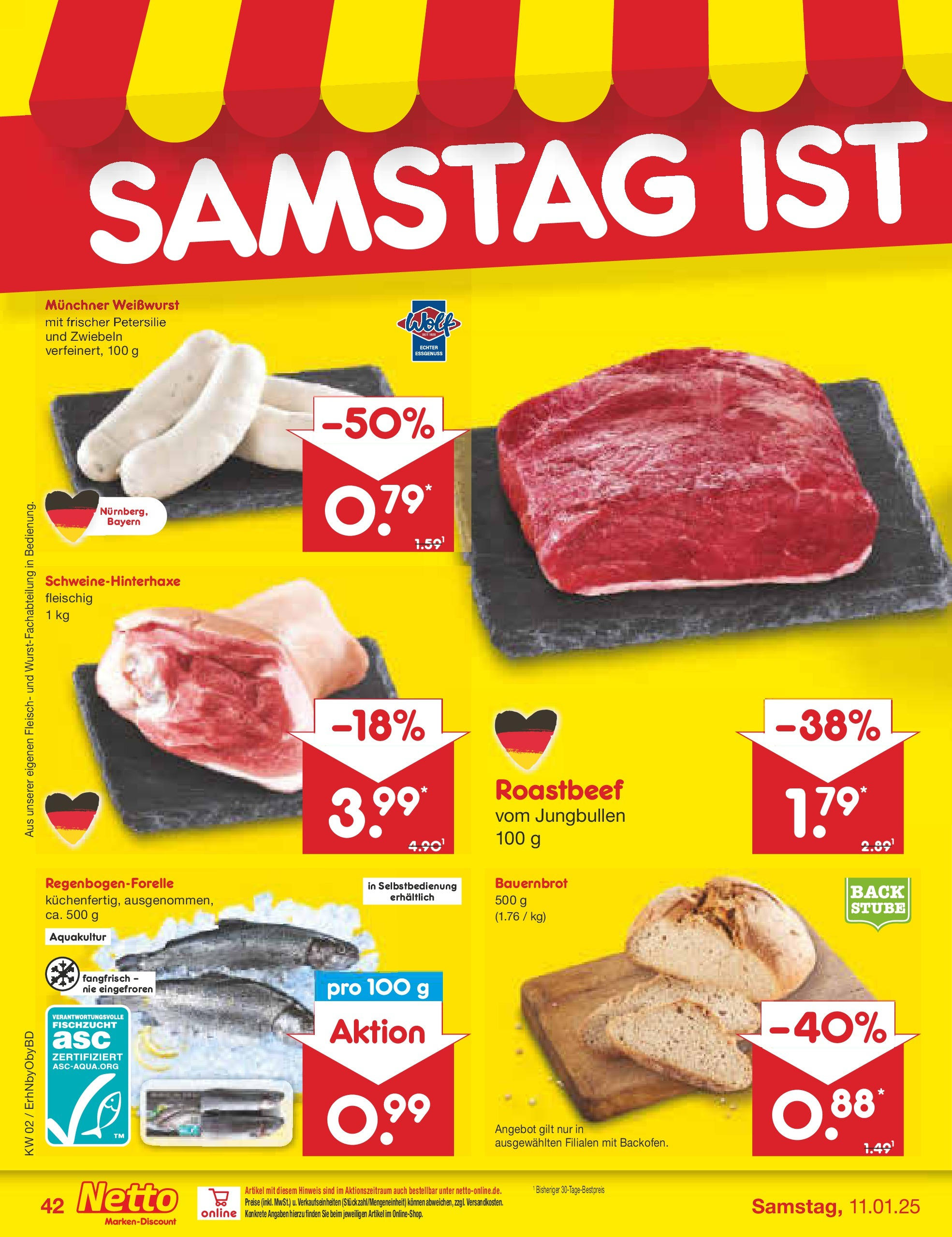 Netto Marken-Discount - Netto: Getränkeangebote (ab 06.01.2025) » Angebote | Seite: 58 | Produkte: Weißwurst, Zwiebeln, Petersilie, Fleisch