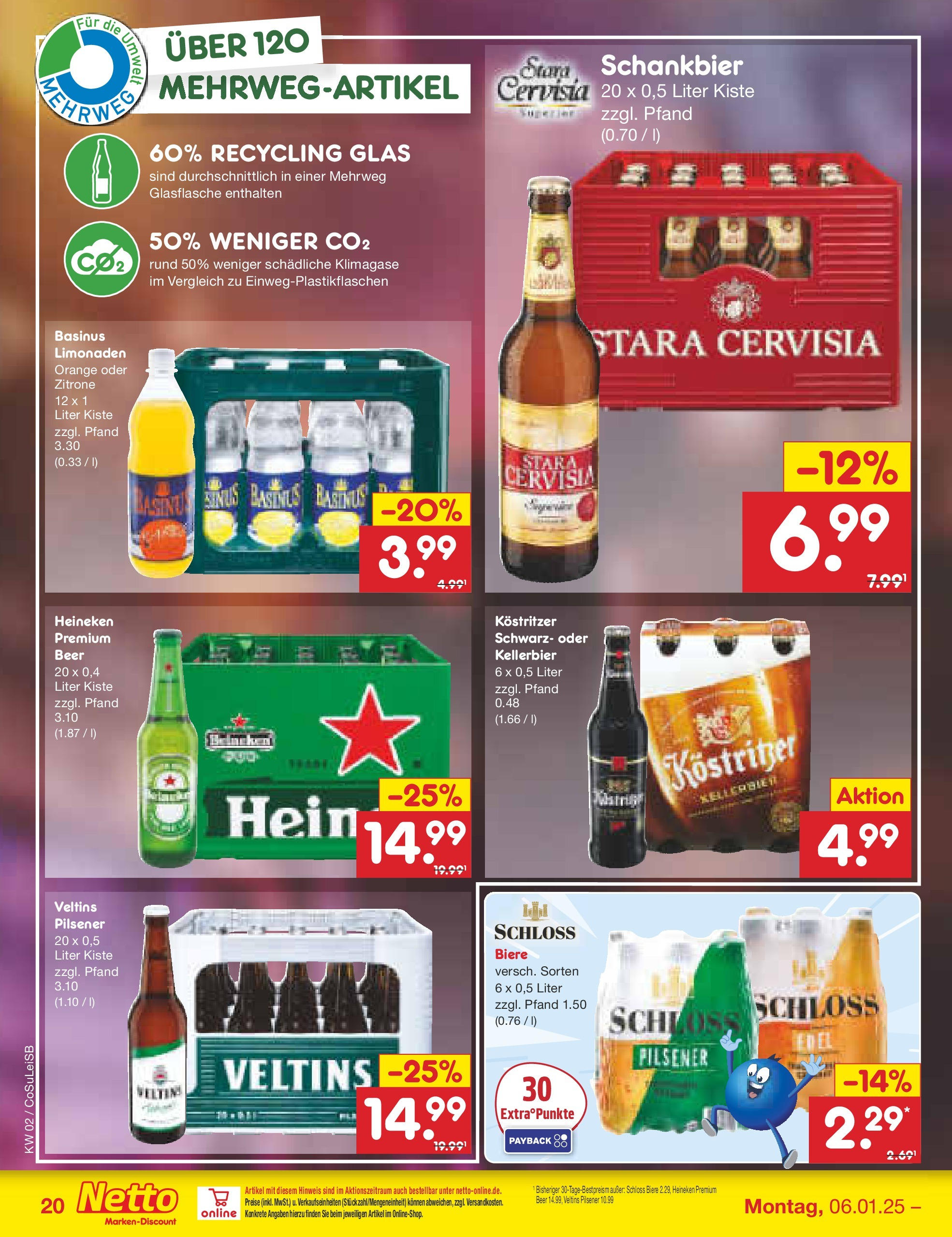 Netto Marken-Discount - Netto: Getränkeangebote (ab 06.01.2025) » Angebote | Seite: 28 | Produkte: Kostritzer, Heineken, Zitrone, Veltins