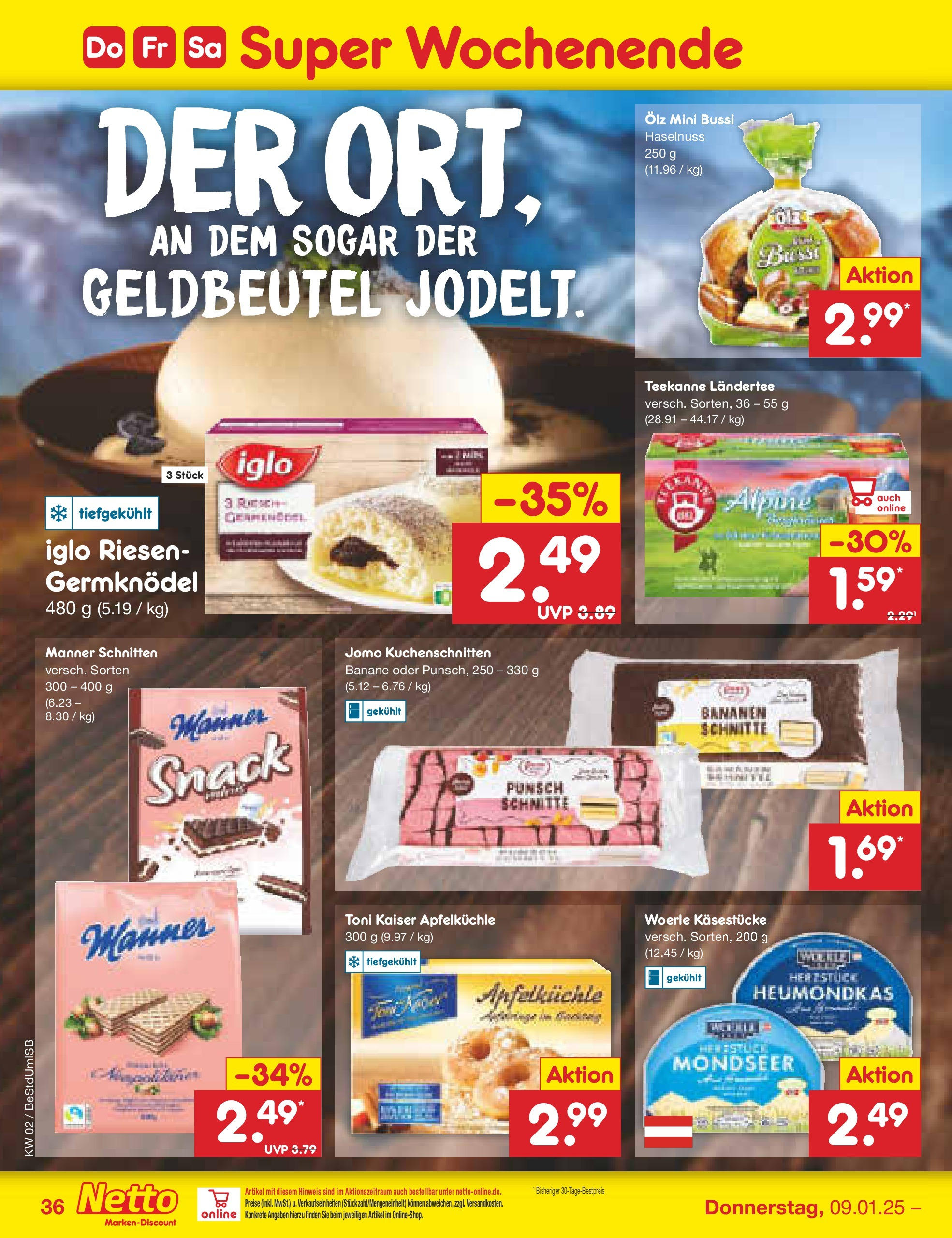 Netto Marken-Discount - Berlin, Corinthstraße 32 (ab 06.01.2025) » Angebote | Seite: 52 | Produkte: Iglo, Bananen, Teekanne