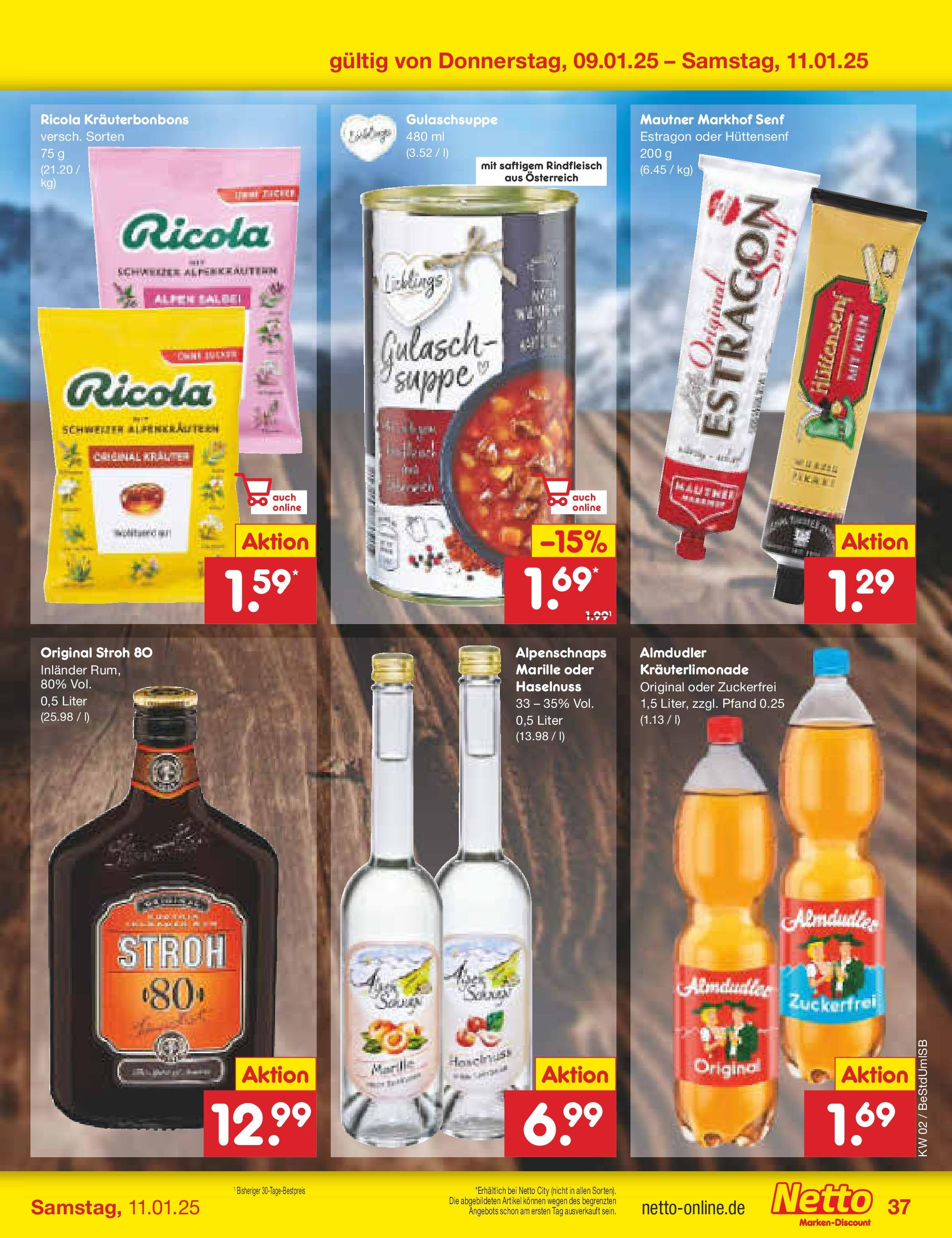 Netto Marken-Discount - Berlin, Corinthstraße 32 (ab 06.01.2025) » Angebote | Seite: 53 | Produkte: Rum, Gulasch, Rindfleisch