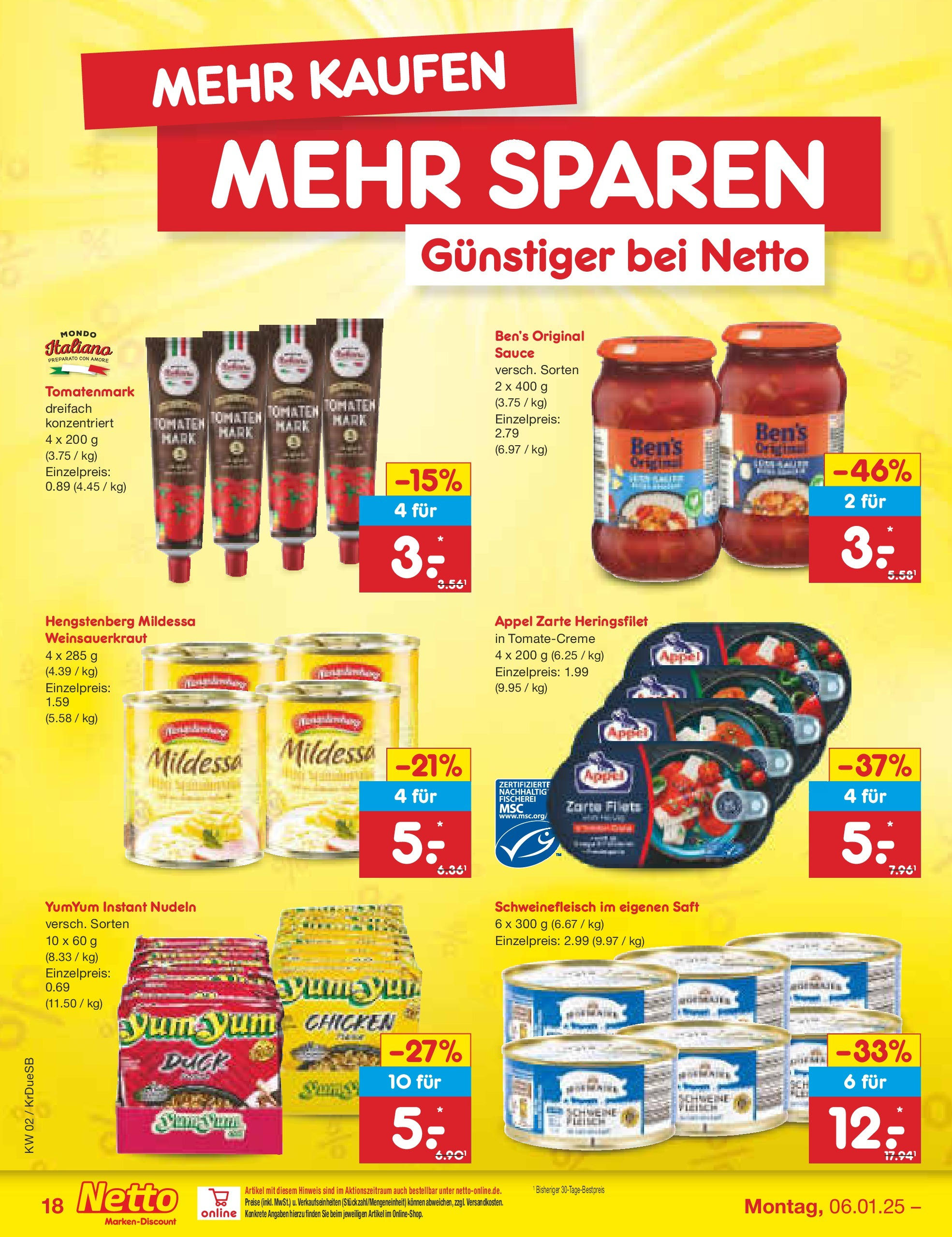 Netto Marken-Discount - Netto: Getränkeangebote (ab 06.01.2025) » Angebote | Seite: 26 | Produkte: Saft, Schweinefleisch, Nudeln, Fleisch