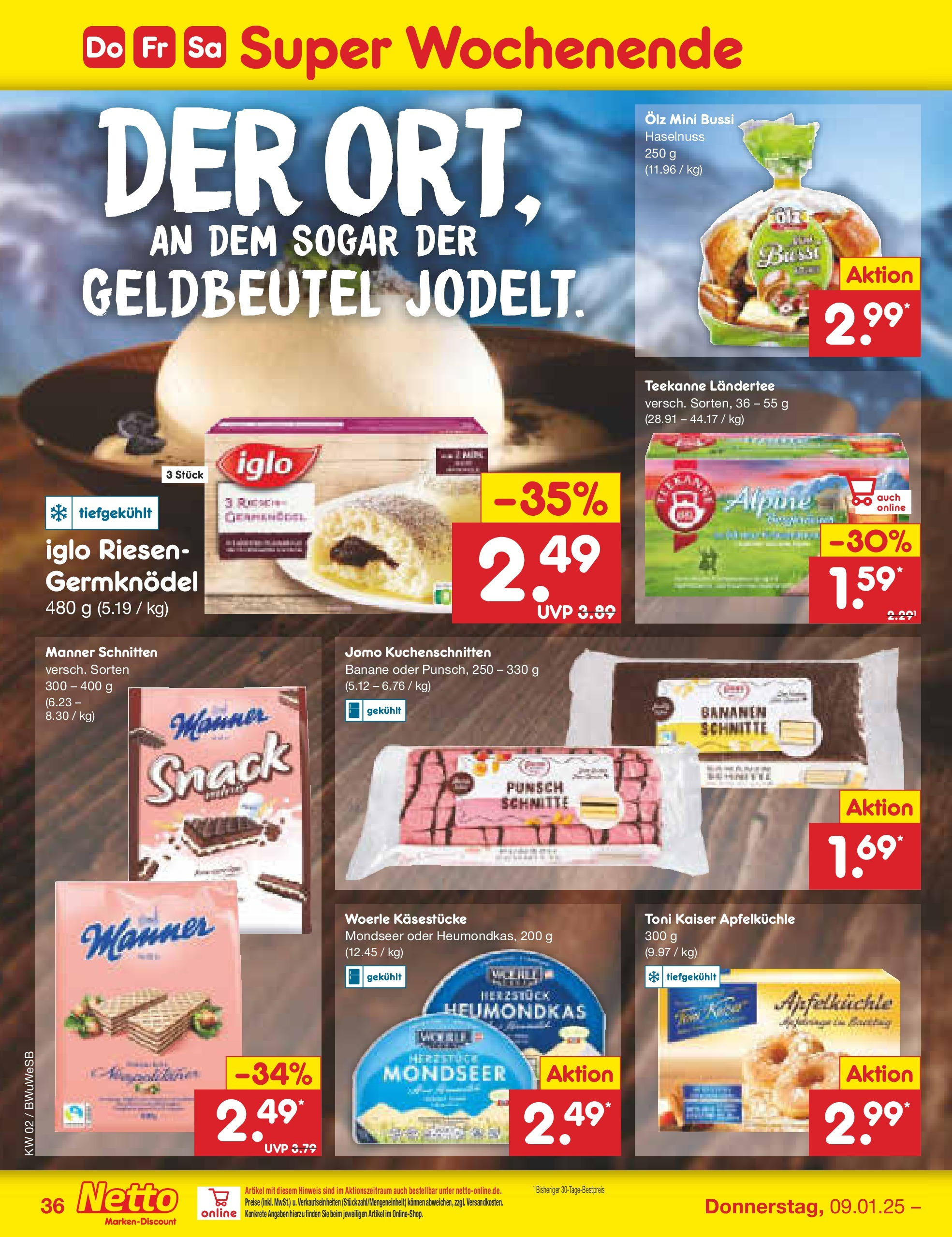 Netto Marken-Discount - Netto: Getränkeangebote (ab 06.01.2025) » Angebote | Seite: 52 | Produkte: Iglo, Bananen, Teekanne