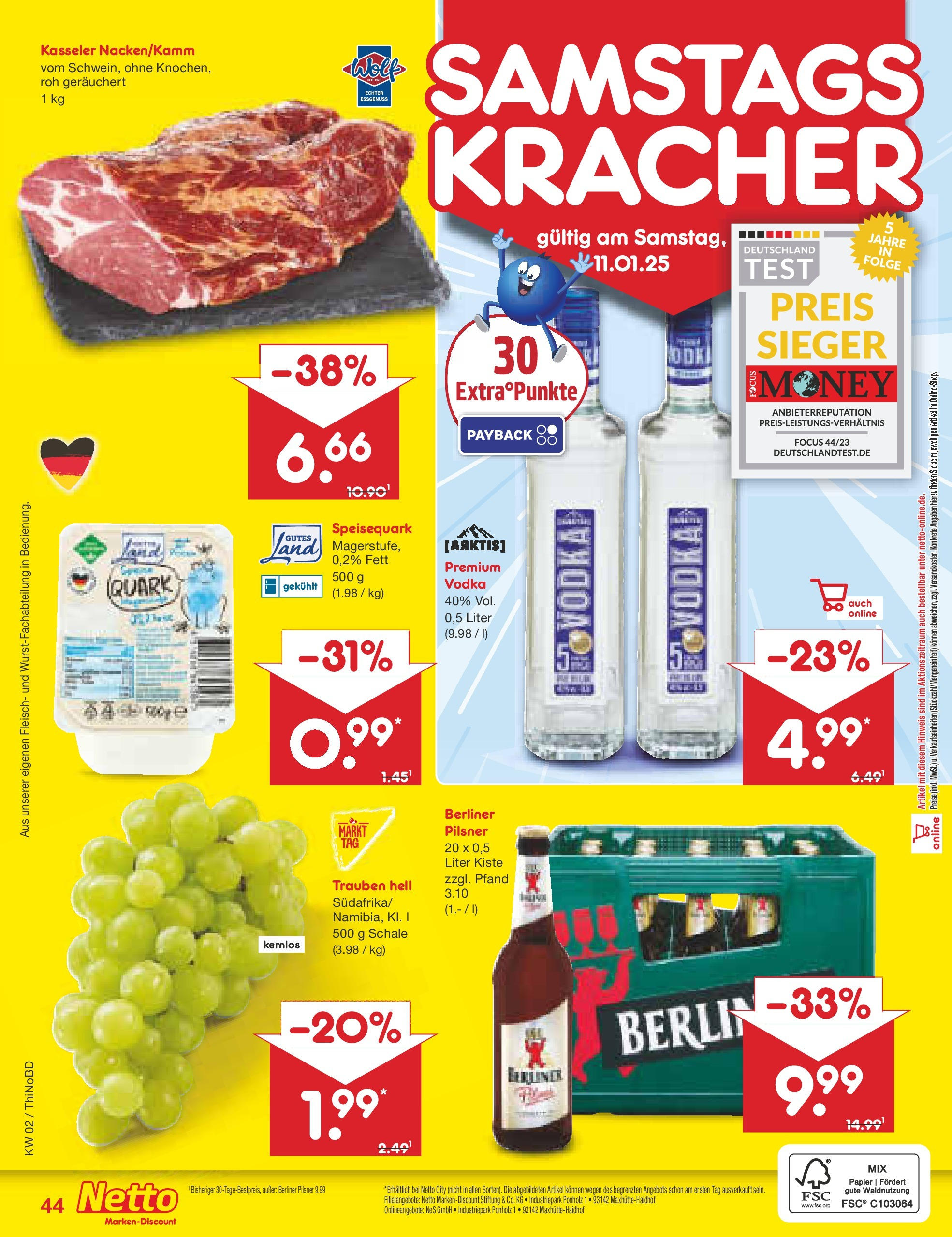 Netto Marken-Discount - Netto: Getränkeangebote (ab 06.01.2025) » Angebote | Seite: 60 | Produkte: Berliner, Quark, Trauben, Berliner pilsner