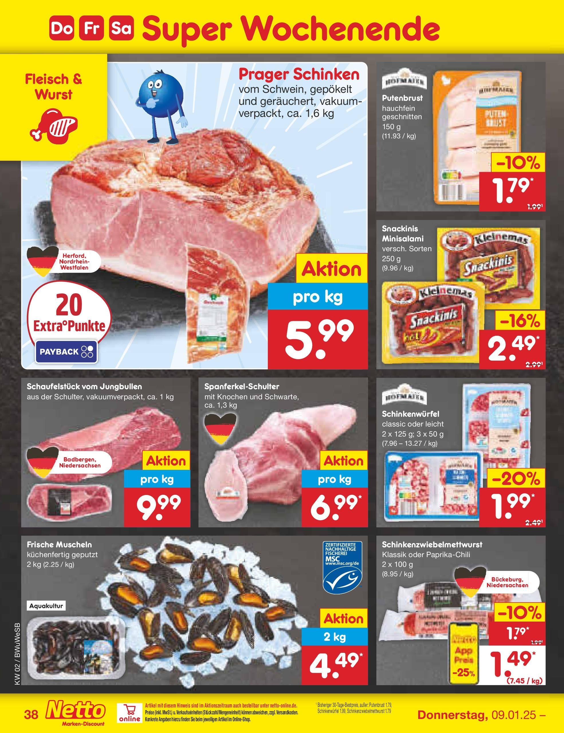 Netto Marken-Discount - Netto: Getränkeangebote (ab 06.01.2025) » Angebote | Seite: 54 | Produkte: Wurst, Schinken, Fleisch