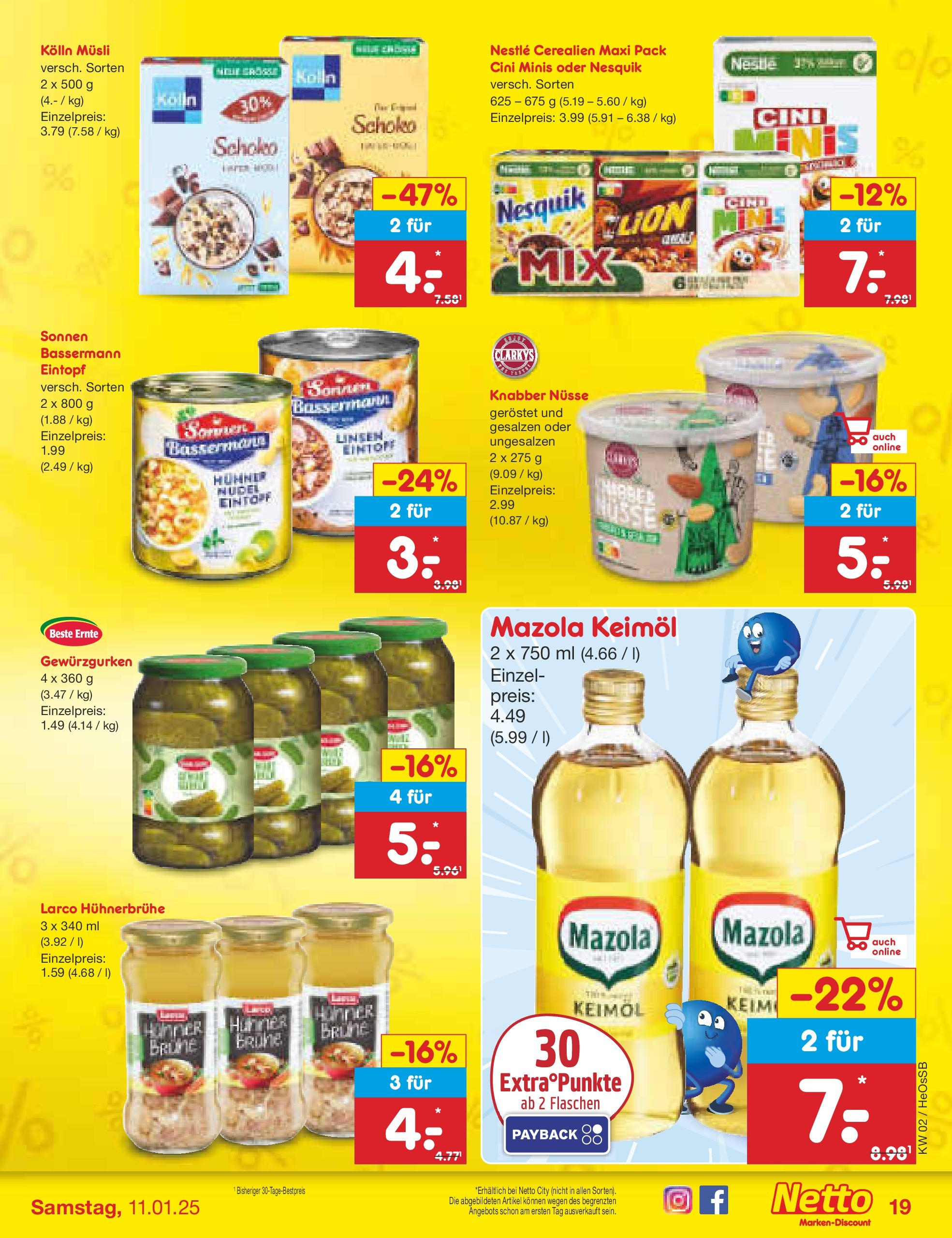 Netto Marken-Discount - Netto: Getränkeangebote (ab 06.01.2025) » Angebote | Seite: 27 | Produkte: Nesquik, Kolln, Kolln musli, Nüsse