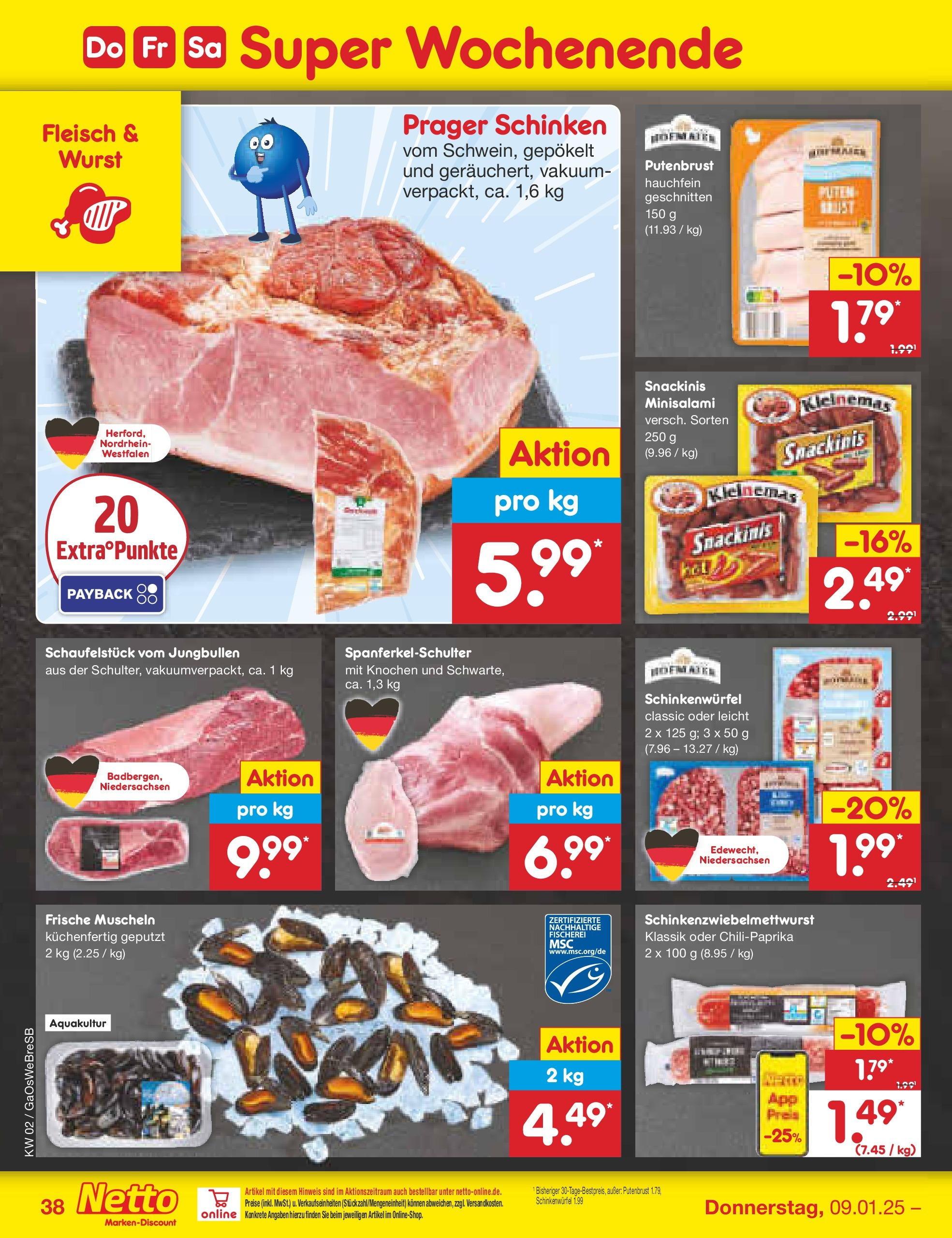 Netto Marken-Discount - Netto: Getränkeangebote (ab 06.01.2025) » Angebote | Seite: 54 | Produkte: Wurst, Schinken, Fleisch