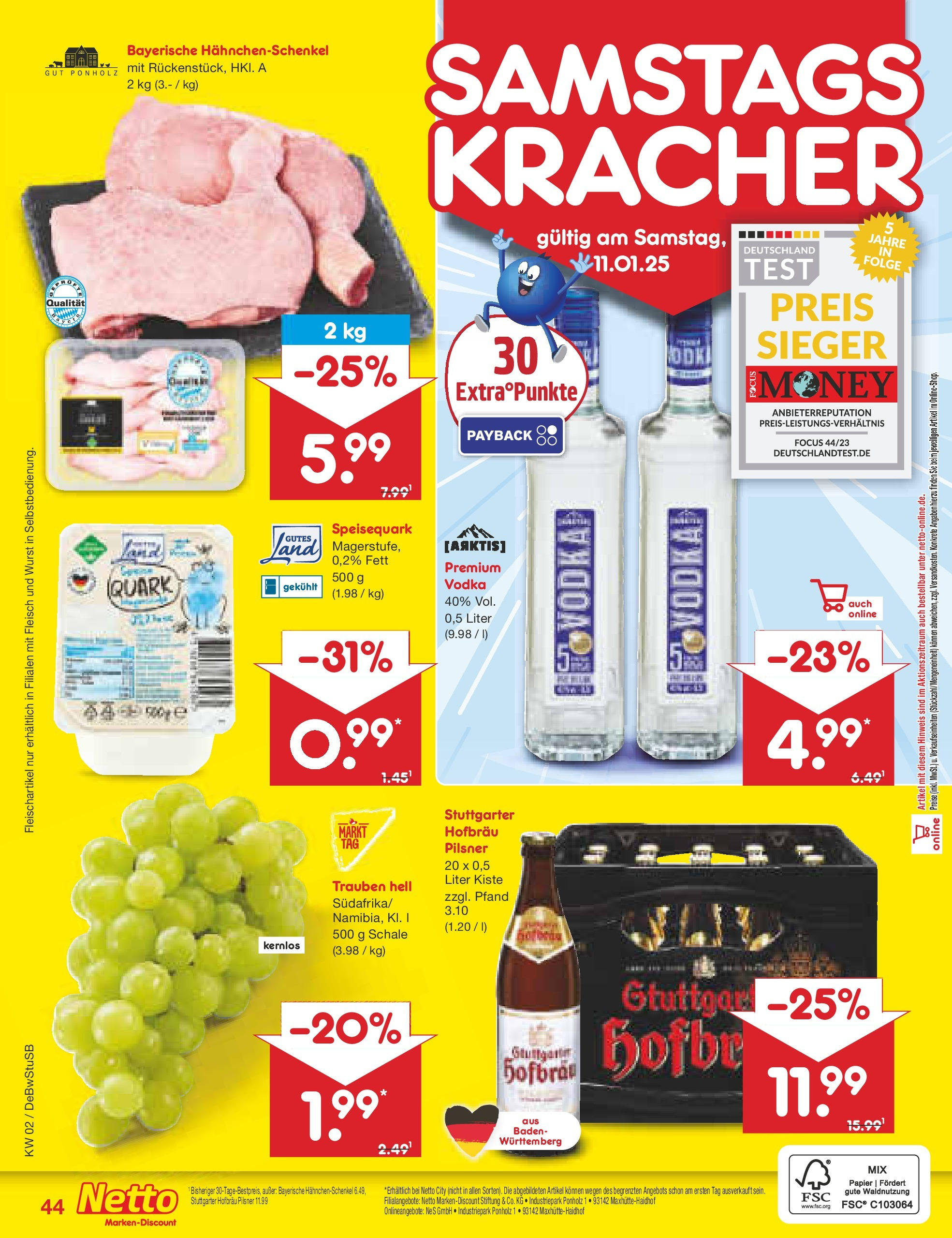 Netto Marken-Discount - Netto: Getränkeangebote (ab 06.01.2025) » Angebote | Seite: 60 | Produkte: Quark, Wurst, Fleisch, Speisequark