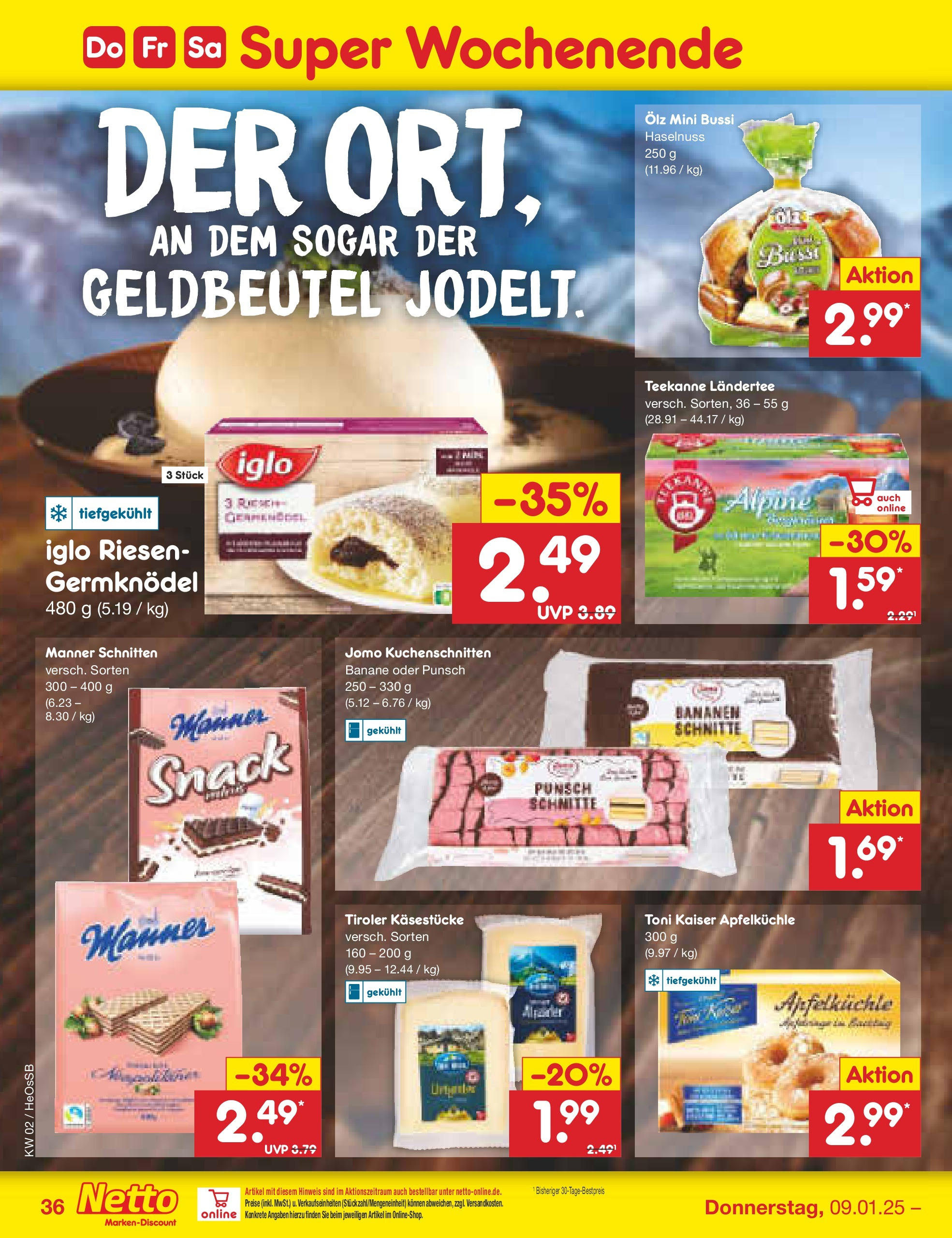 Netto Marken-Discount - Netto: Getränkeangebote (ab 06.01.2025) » Angebote | Seite: 52 | Produkte: Iglo, Bananen, Teekanne