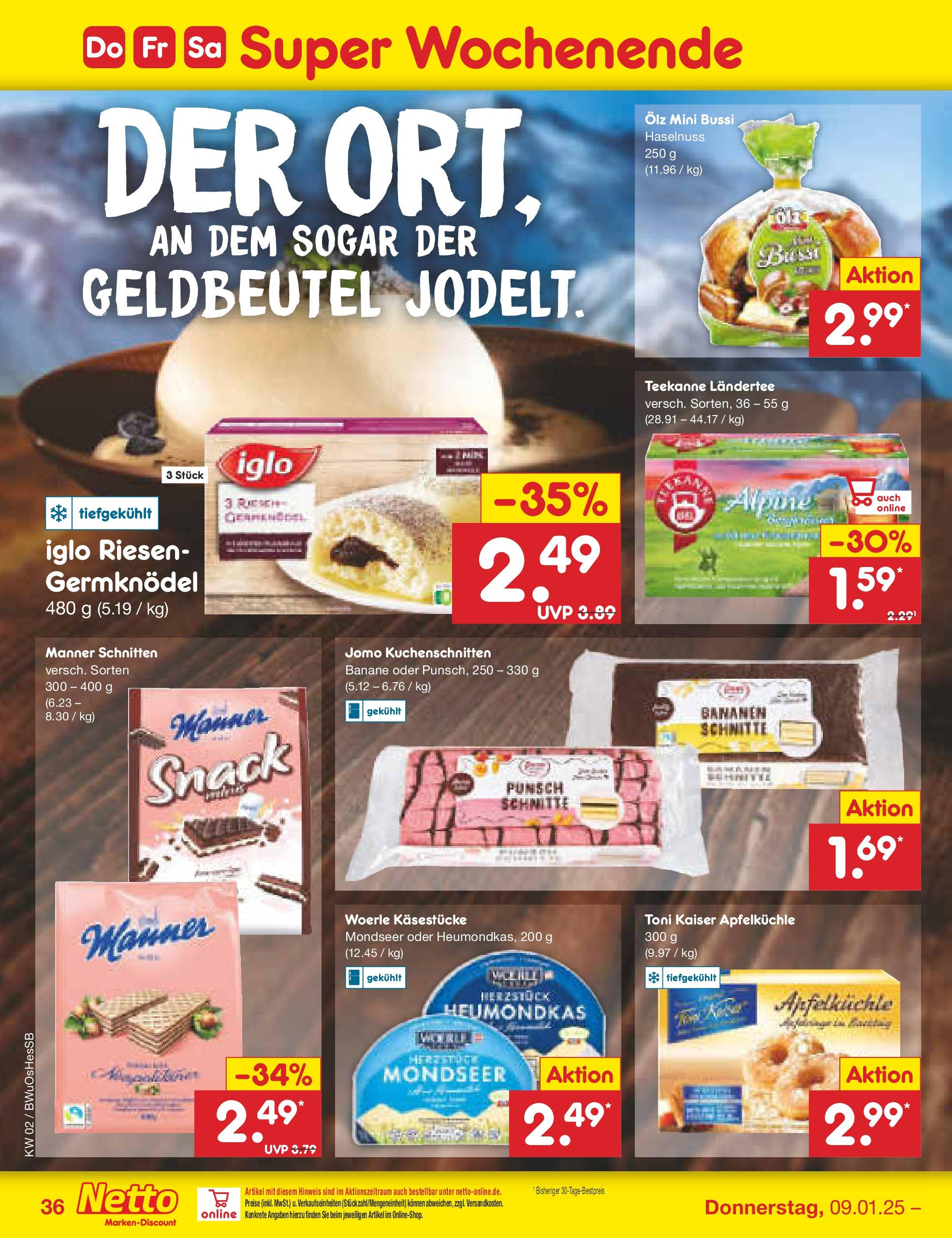 Netto Marken-Discount - Netto: Getränkeangebote (ab 06.01.2025) » Angebote | Seite: 52 | Produkte: Iglo, Bananen, Teekanne