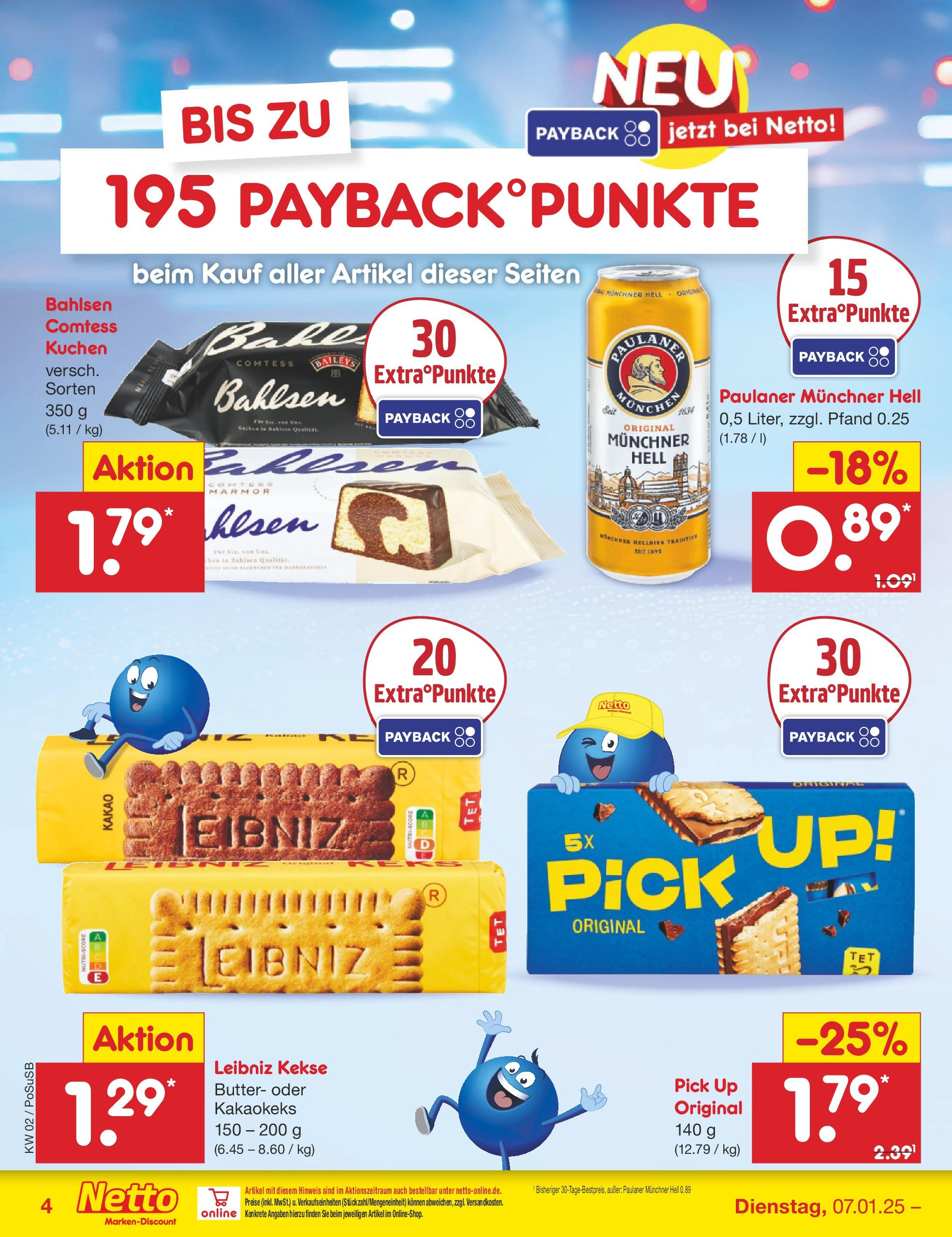 Netto Marken-Discount - Netto: Getränkeangebote (ab 06.01.2025) » Angebote | Seite: 4 | Produkte: Baileys, Kuchen, Kekse, Paulaner