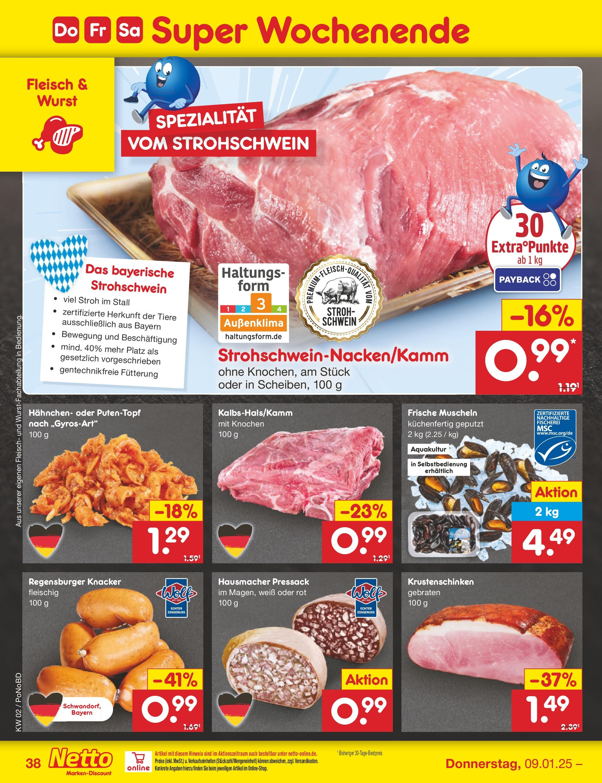 Netto Marken-Discount - Netto: Getränkeangebote (ab 06.01.2025) » Angebote | Seite: 54 | Produkte: Hahnchen, Wurst, Fleisch