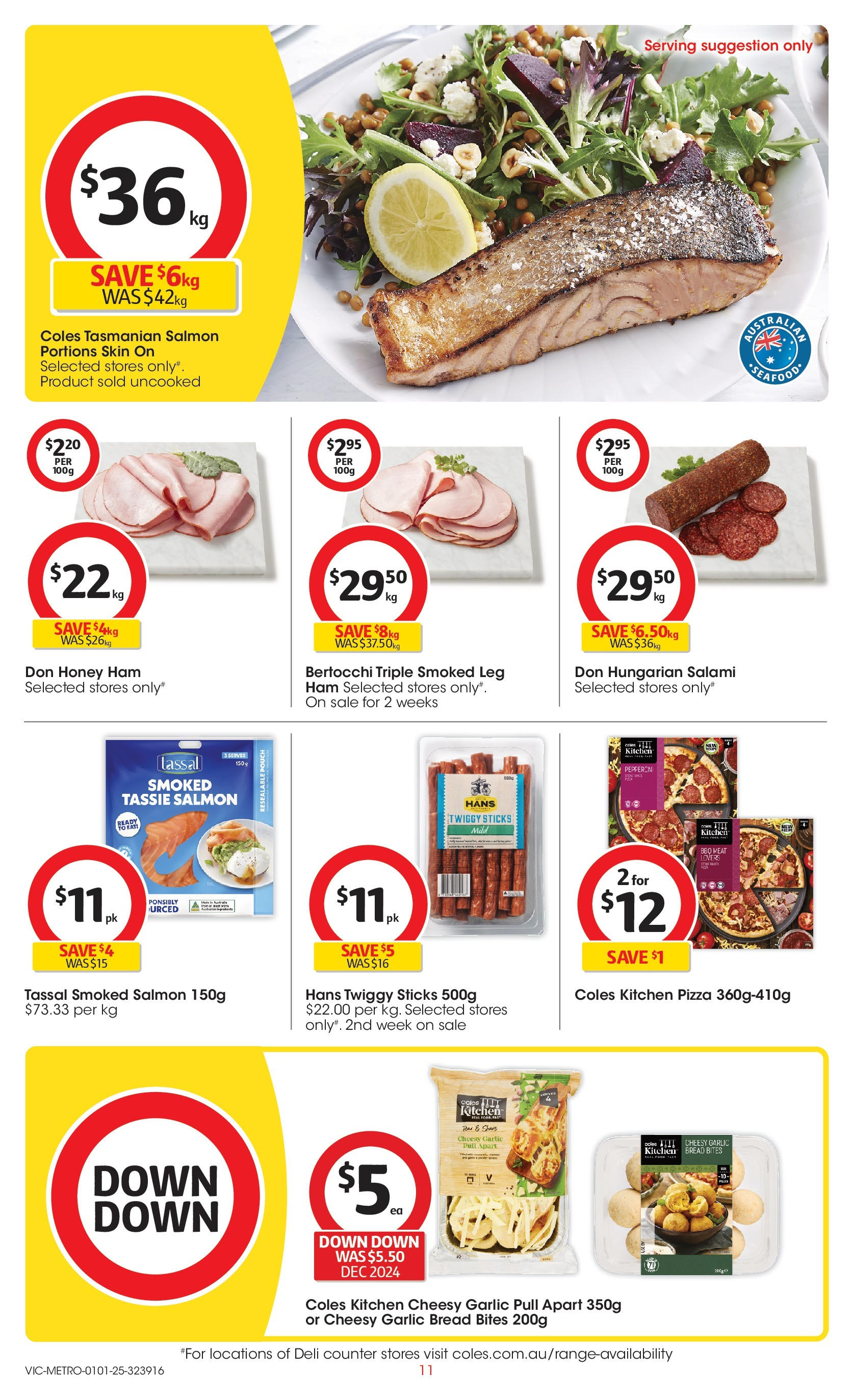 ﻿﻿Coles catalogue valid from 31/12/2024 > Online Australia | Page: 11 | Products: Bread, Ham, Honey, Salmon