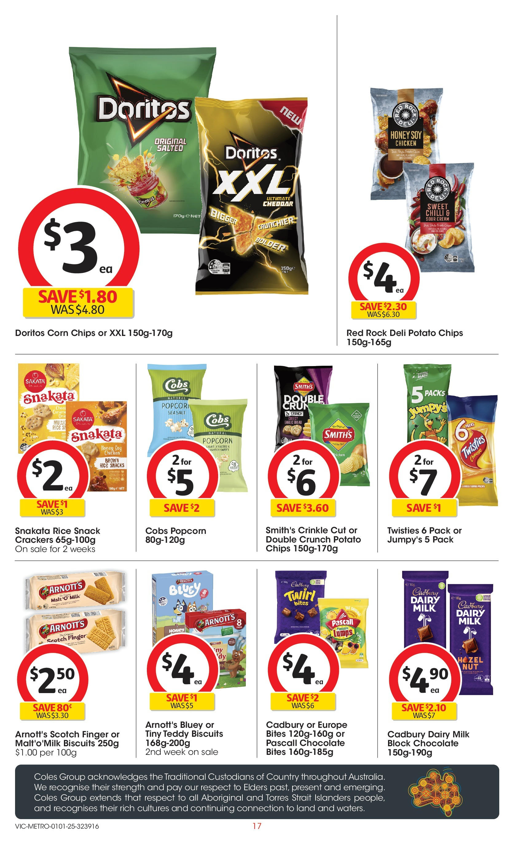 ﻿﻿Coles catalogue valid from 31/12/2024 > Online Australia | Page: 17 | Products: Crackers, Cheese, Chicken, Biscuits