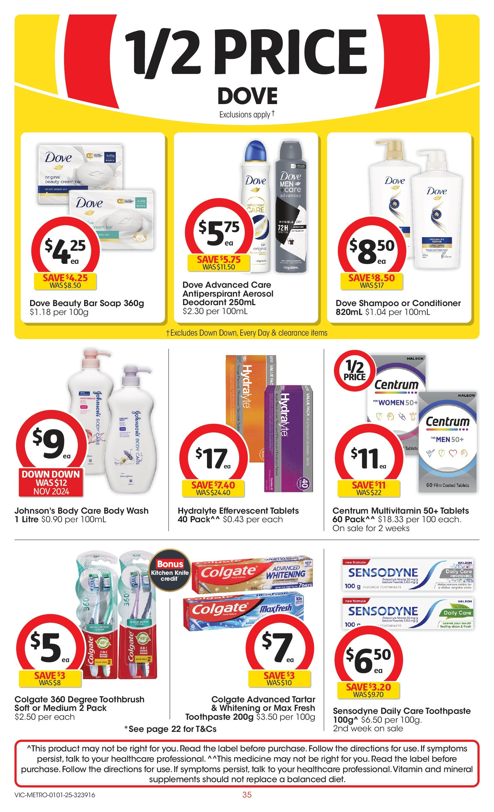 ﻿﻿Coles catalogue valid from 31/12/2024 > Online Australia | Page: 35 | Products: Shampoo, Conditioner, Toothpaste, Toothbrush