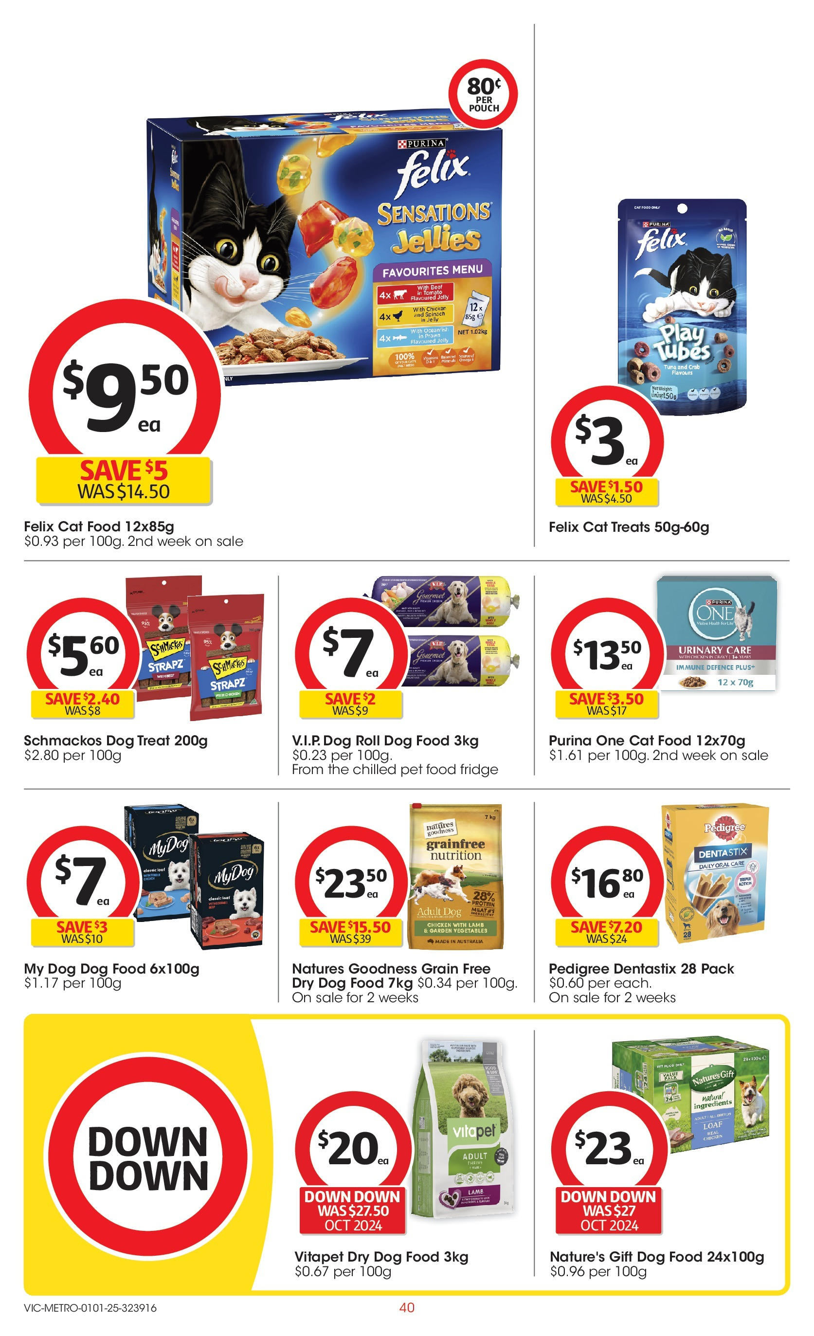 ﻿﻿Coles catalogue valid from 31/12/2024 > Online Australia | Page: 40 | Products: Crab, Dog food, Tuna, Weight