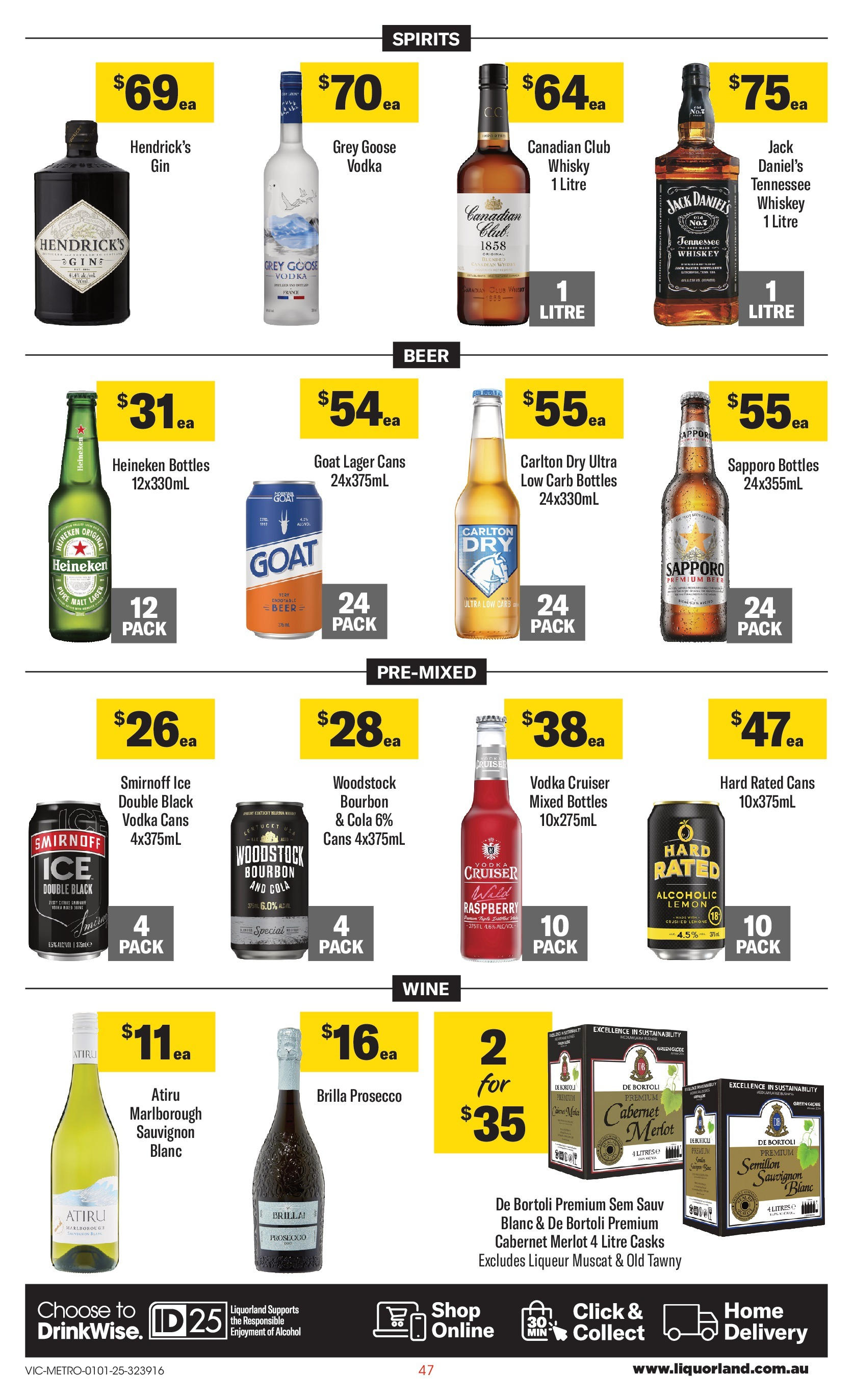 ﻿﻿Coles catalogue valid from 31/12/2024 > Online Australia | Page: 47 | Products: Wine, Bourbon, Whiskey, Lemon