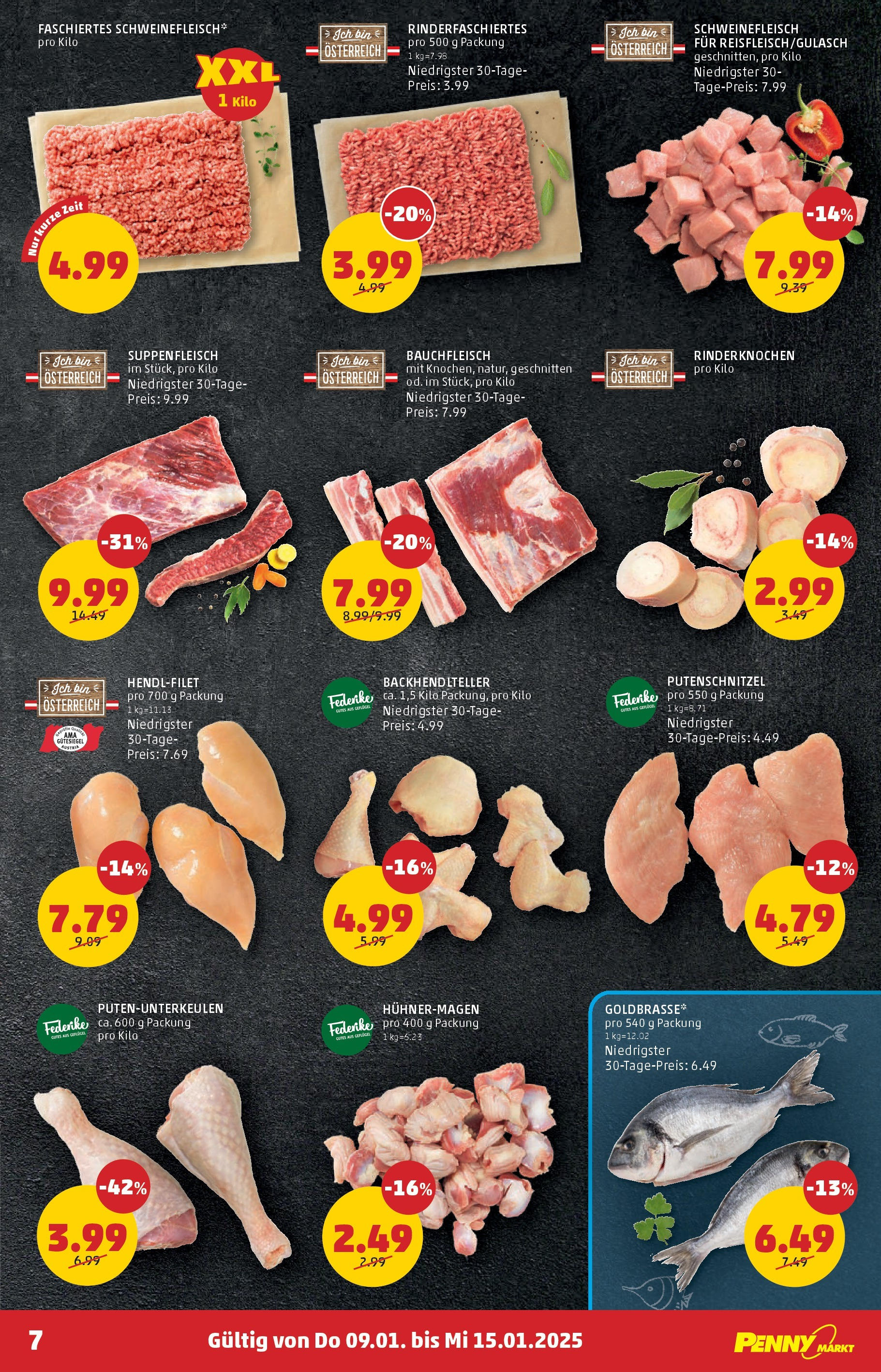 Penny Markt Die ganze Woche sparen. ab (09.01.2025) - Angebote, Prospekt | Seite: 7 | Produkte: Schweinefleisch