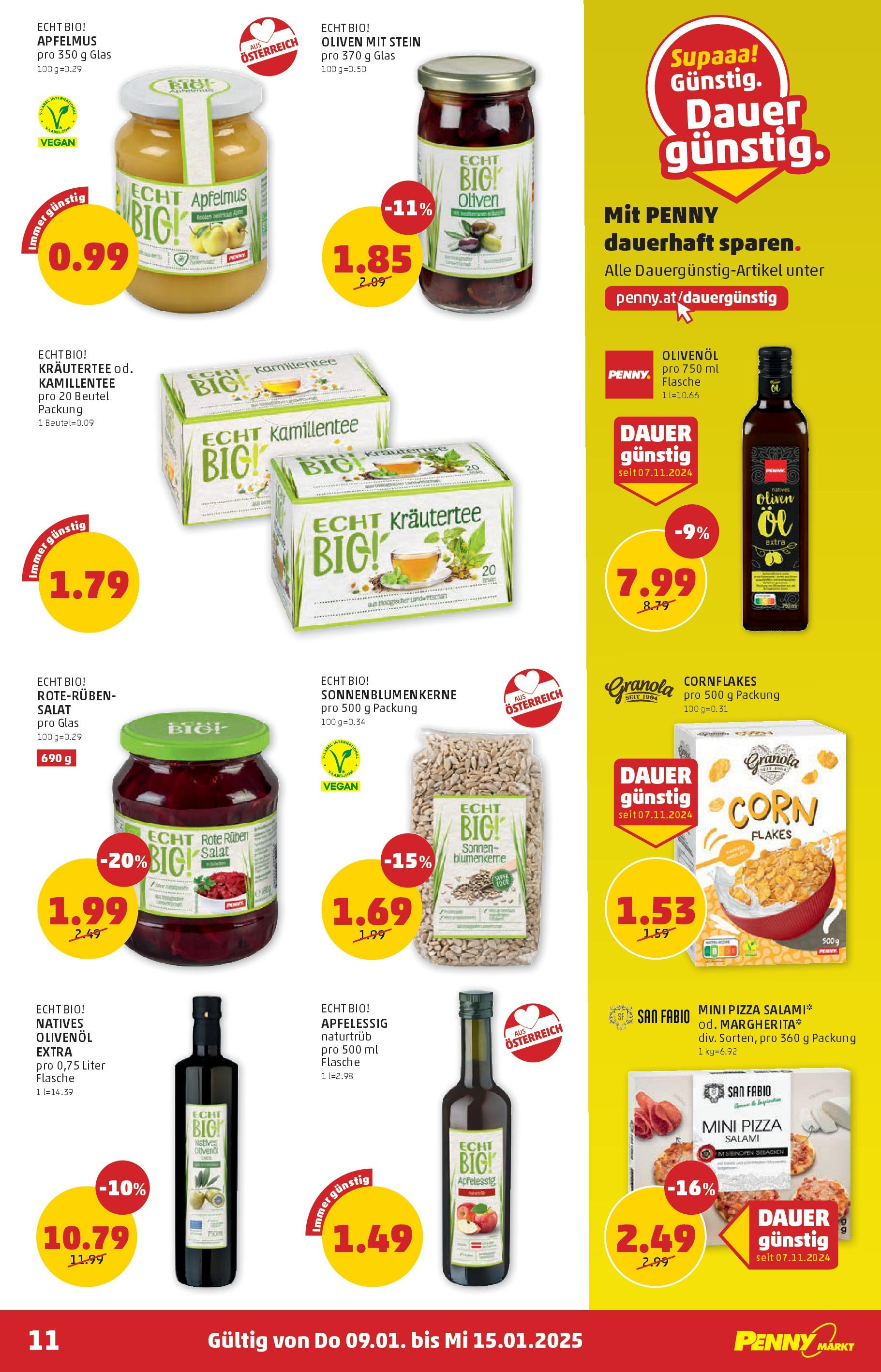 Penny Markt Die ganze Woche sparen. ab (09.01.2025) - Angebote, Prospekt | Seite: 11 | Produkte: Salat, Salami, Pizza