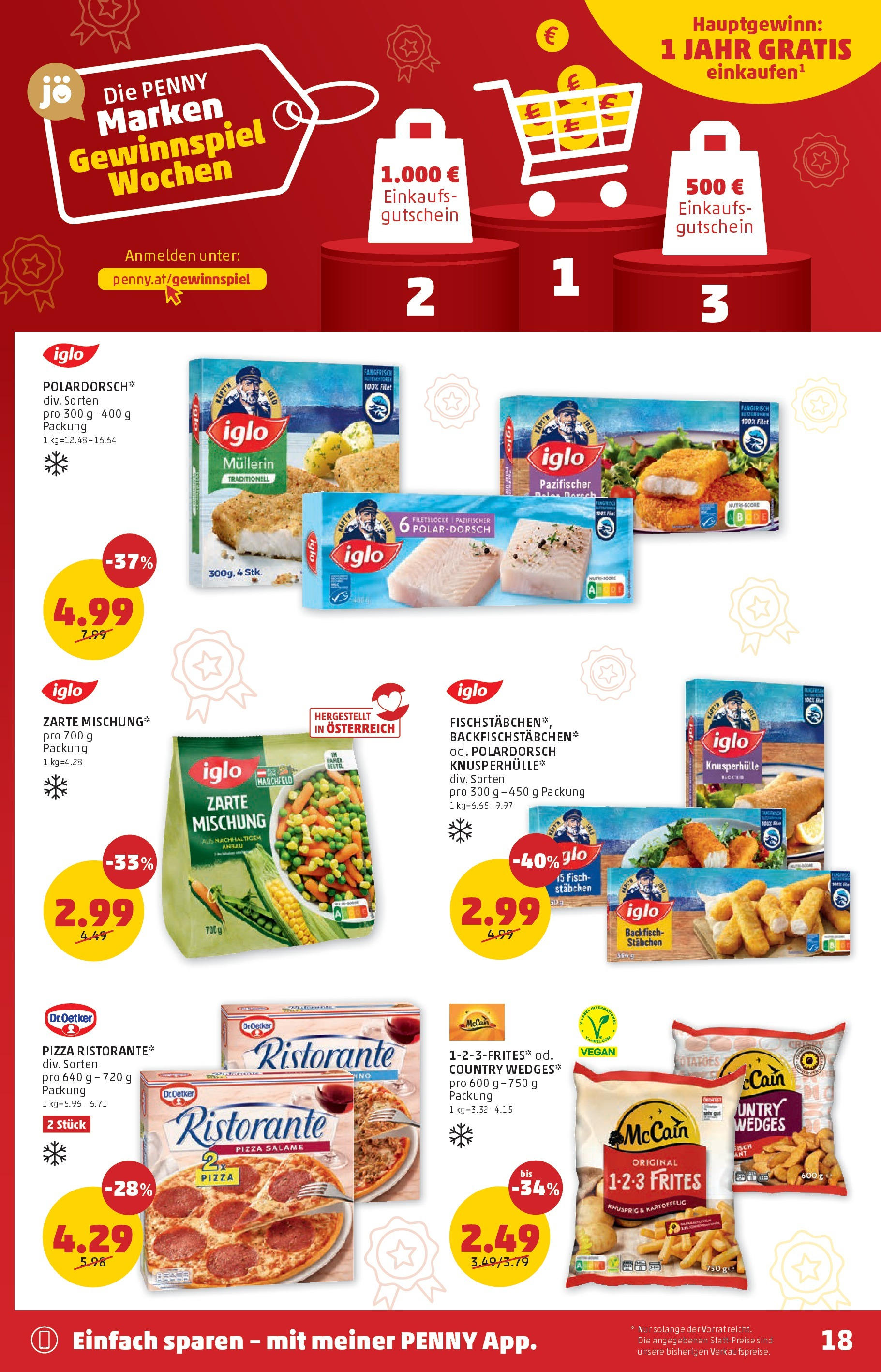 Penny Markt Die ganze Woche sparen. ab (09.01.2025) - Angebote, Prospekt | Seite: 18 | Produkte: Pizza, Fisch