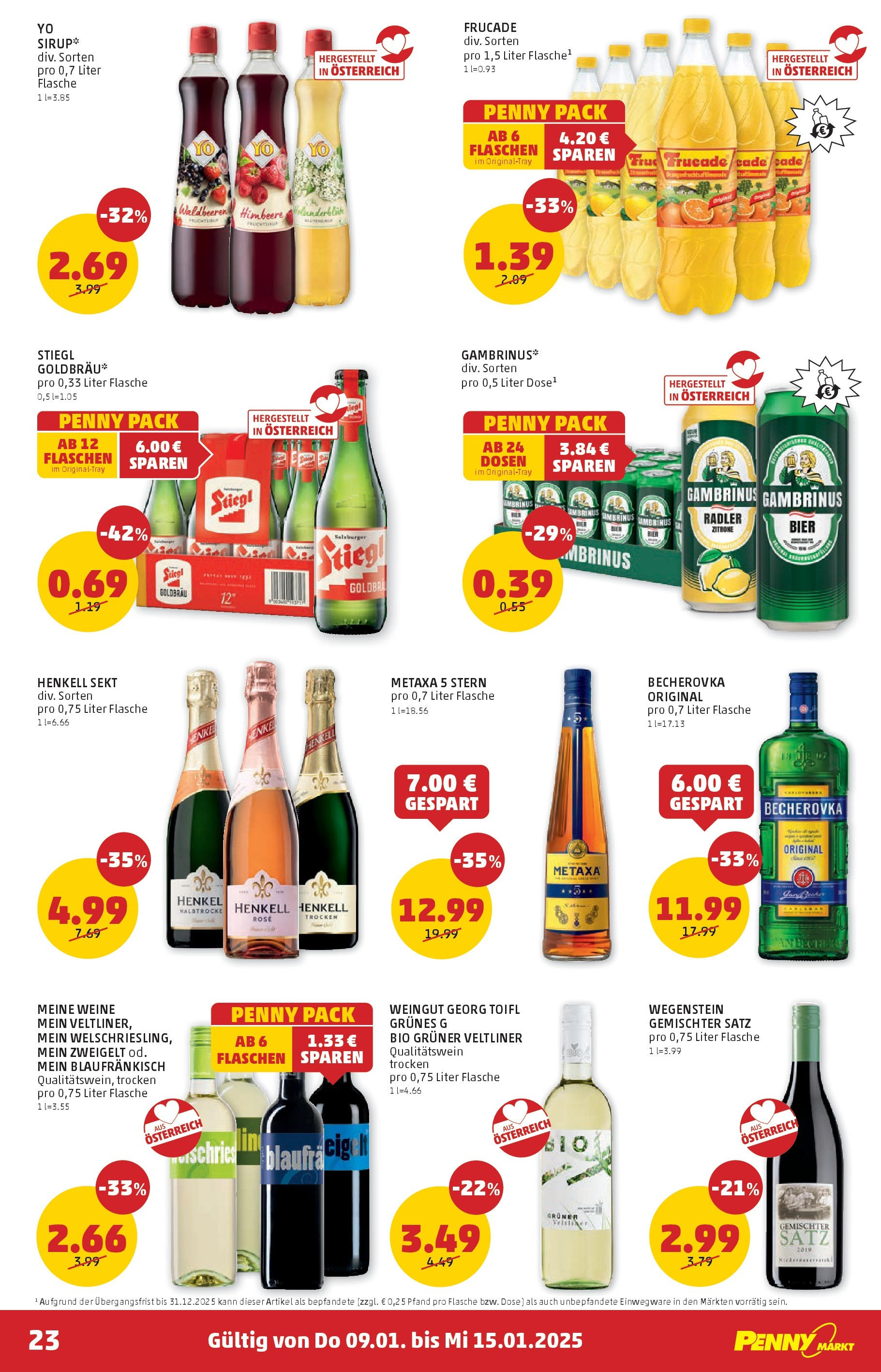 Penny Markt Die ganze Woche sparen. ab (09.01.2025) - Angebote, Prospekt | Seite: 23 | Produkte: Zitrone, Himbeere, Bier