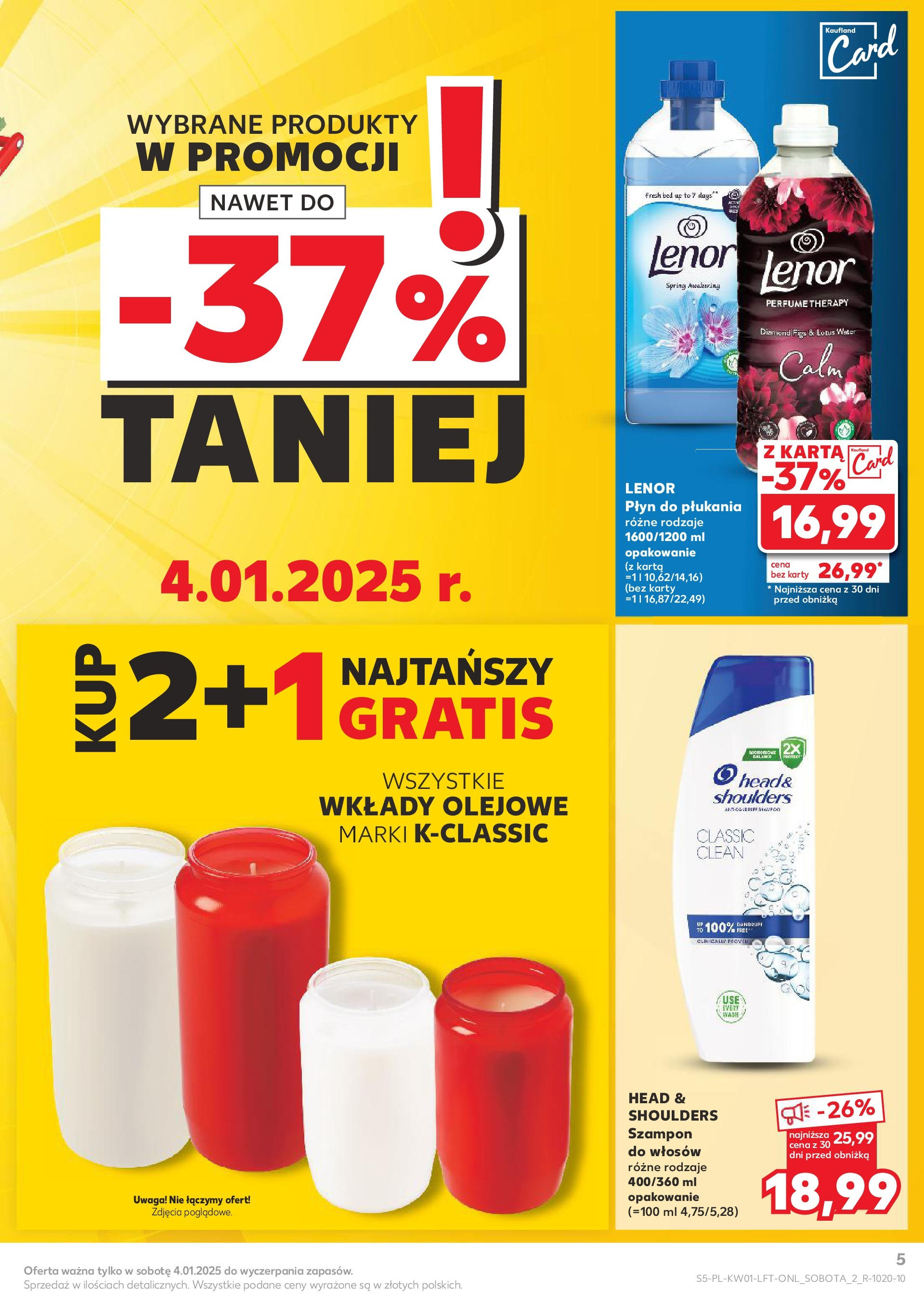 Kaufland gazetka od 02.01.2025 - od jutra PDF | Strona: 5 | Produkty: Karta, Szampon, Lenor płyn do płukania