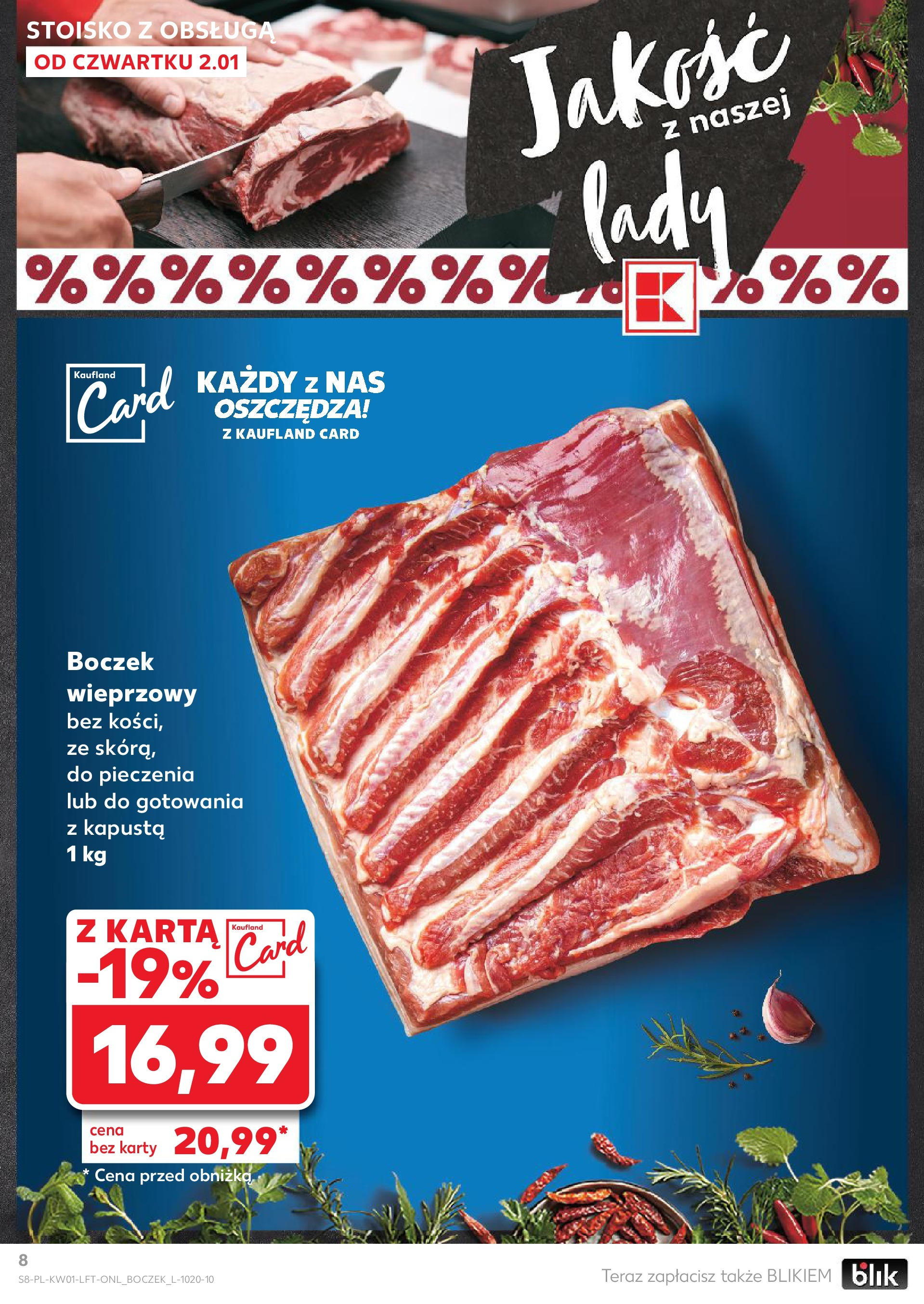 Kaufland gazetka od 02.01.2025 - od jutra PDF | Strona: 8 | Produkty: Kapusta, Karta, Boczek wieprzowy, Boczek