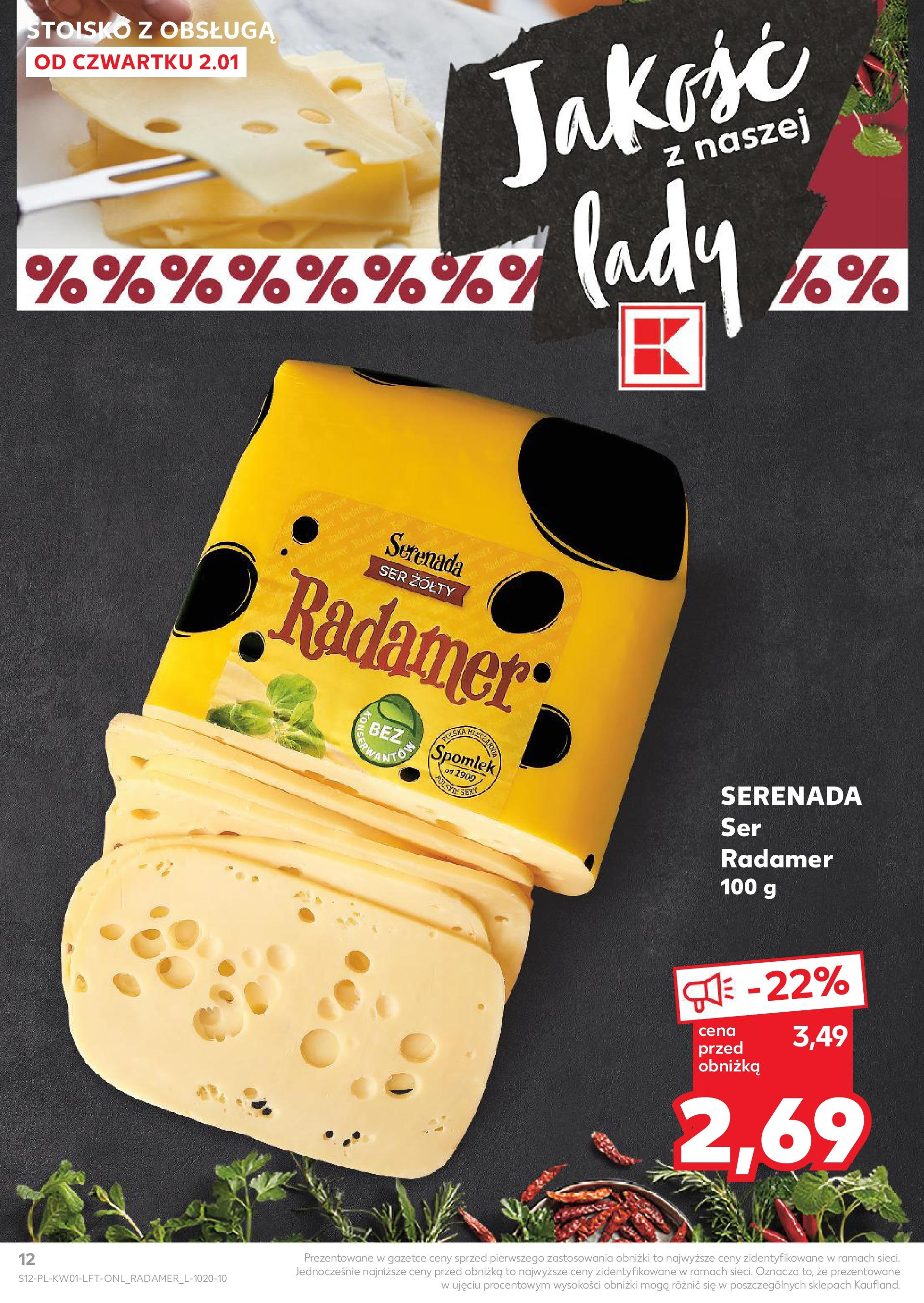 Kaufland gazetka od 02.01.2025 - od jutra PDF | Strona: 12 | Produkty: Ser żółty, Ser