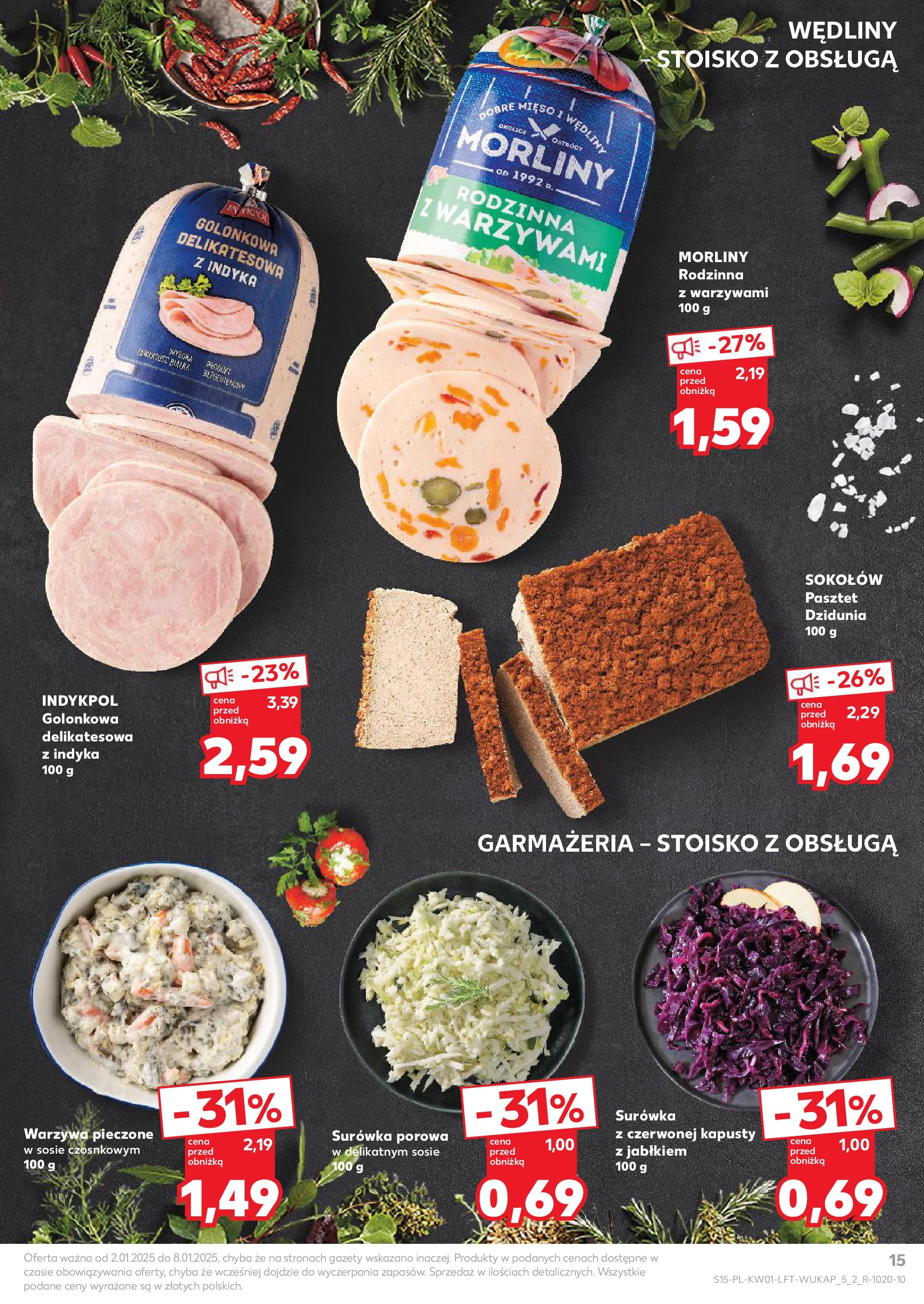 Kaufland gazetka od 02.01.2025 - od jutra PDF | Strona: 15 | Produkty: Mięso, Wędliny, Warzywa