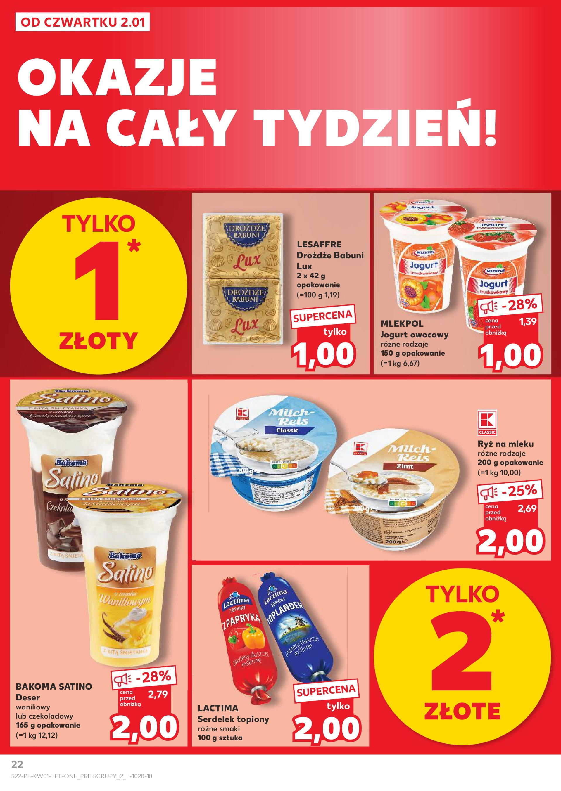 Kaufland gazetka od 02.01.2025 - od jutra PDF | Strona: 22 | Produkty: Bita śmietanka, Jogurt owocowy, Jogurt, Ryż