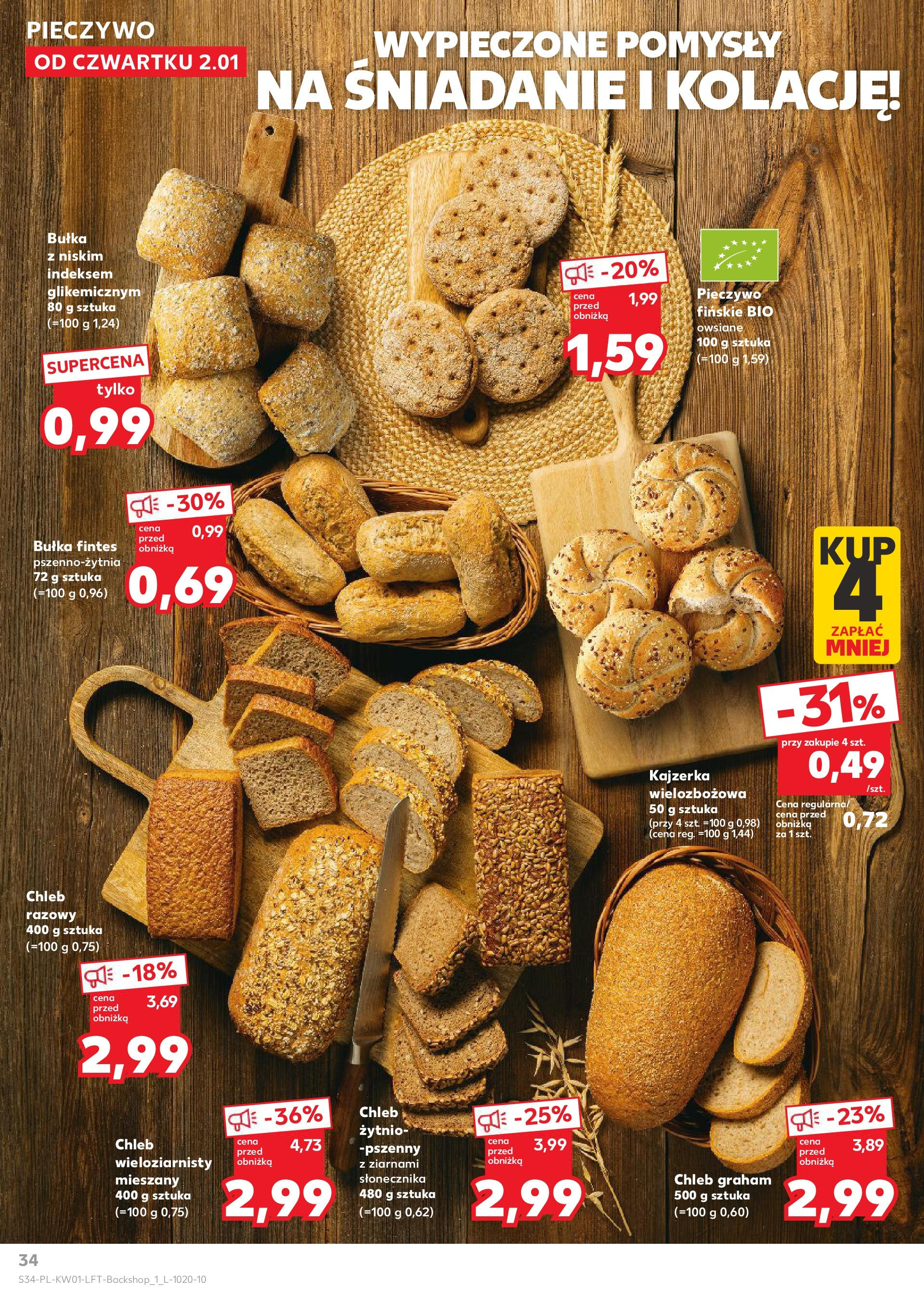 Kaufland gazetka od 02.01.2025 - od jutra PDF | Strona: 34 | Produkty: Pieczywo, Bułka, Chleb