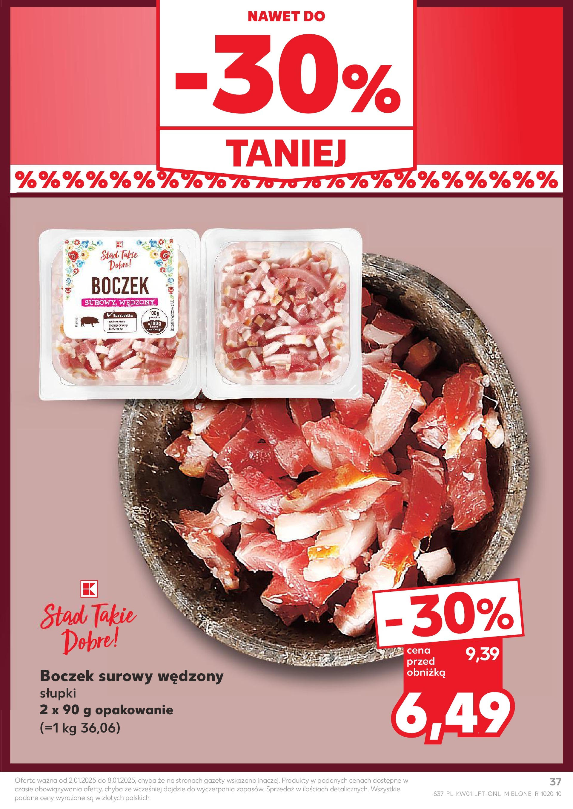 Kaufland gazetka od 02.01.2025 - od jutra PDF | Strona: 37 | Produkty: Boczek, Boczek surowy