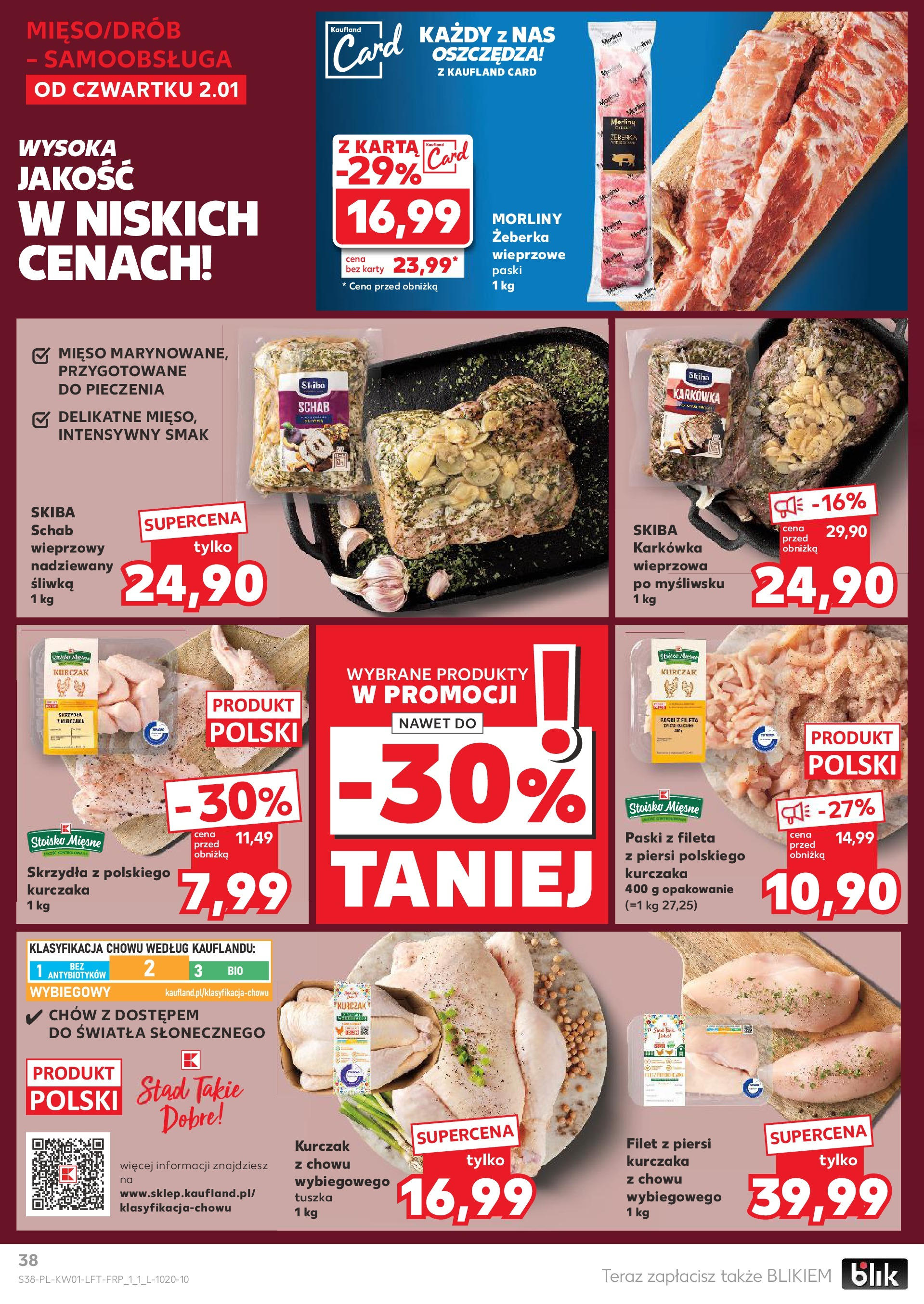 Kaufland gazetka od 02.01.2025 - od jutra PDF | Strona: 38 | Produkty: Karkówka, Kurczak, Schab, Mięso