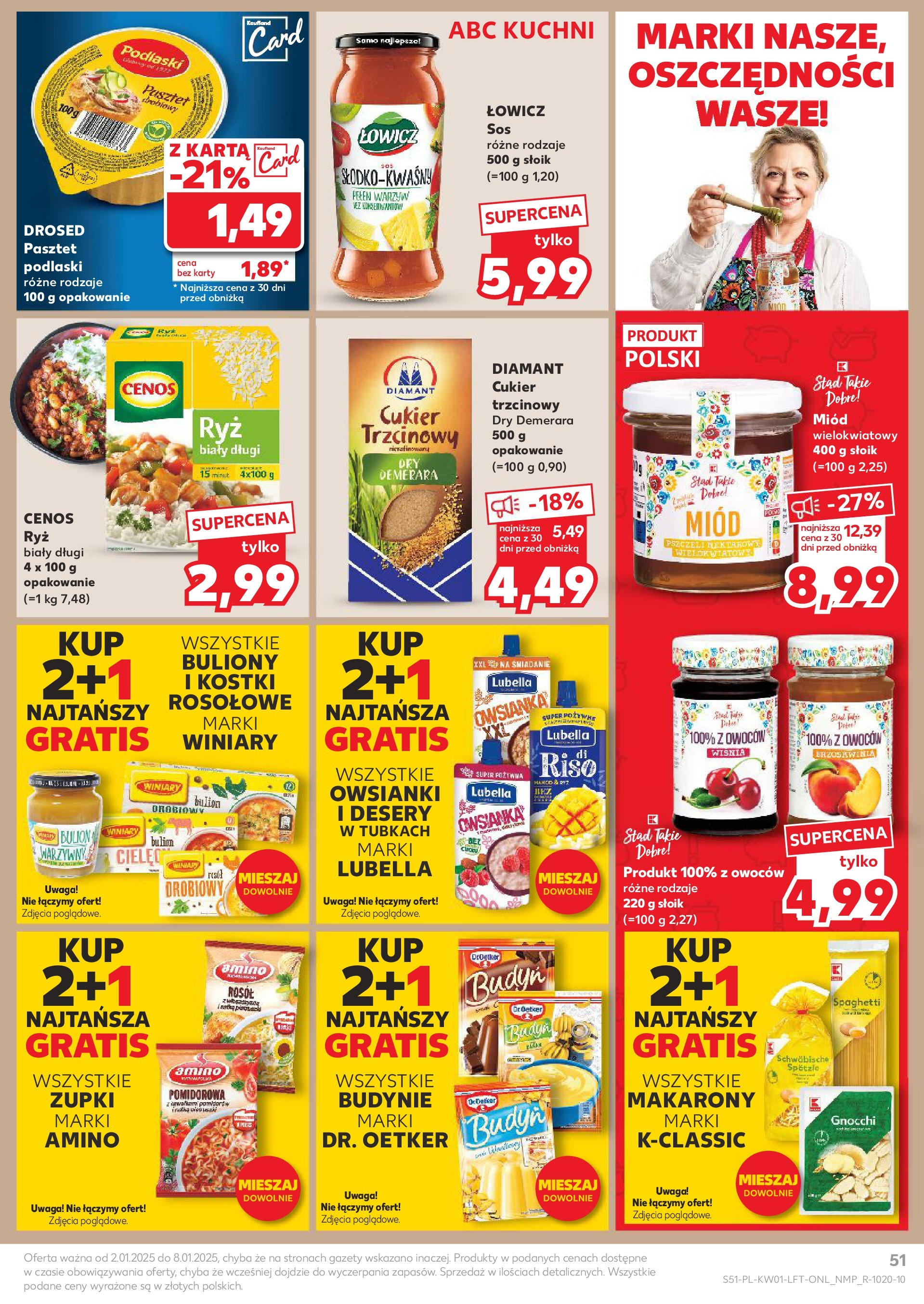 Kaufland gazetka od 02.01.2025 - od jutra PDF | Strona: 51 | Produkty: Owsianka, Gnocchi, Cukier trzcinowy, Makarony