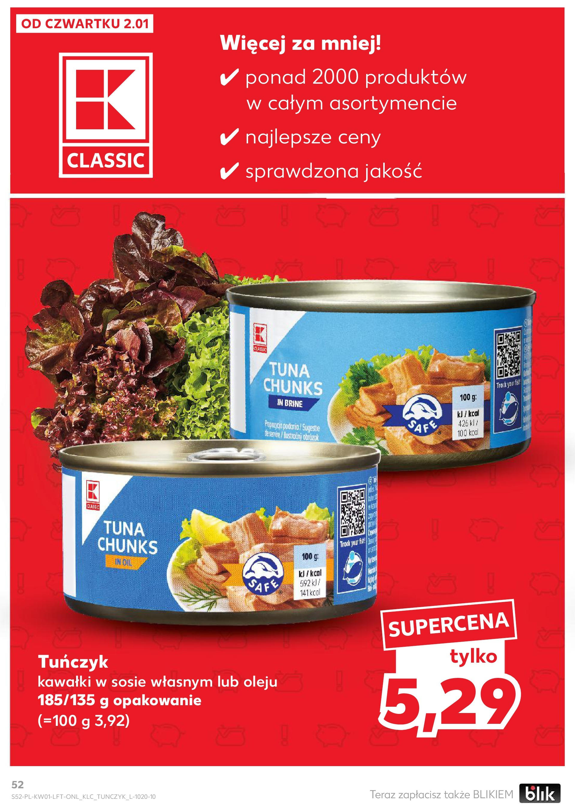 Kaufland gazetka od 02.01.2025 - od jutra PDF | Strona: 52 | Produkty: Tuńczyk