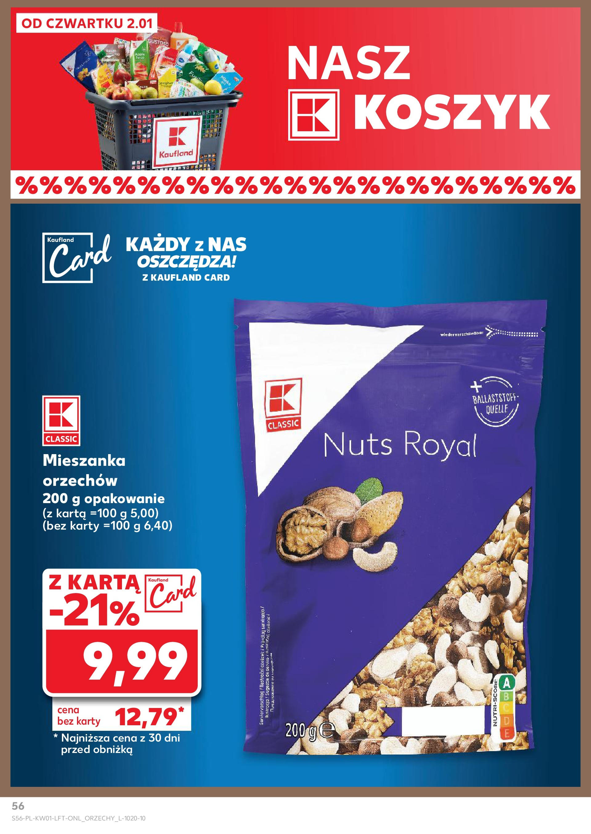 Kaufland gazetka od 02.01.2025 - od jutra PDF | Strona: 56 | Produkty: Karta, Orzechy