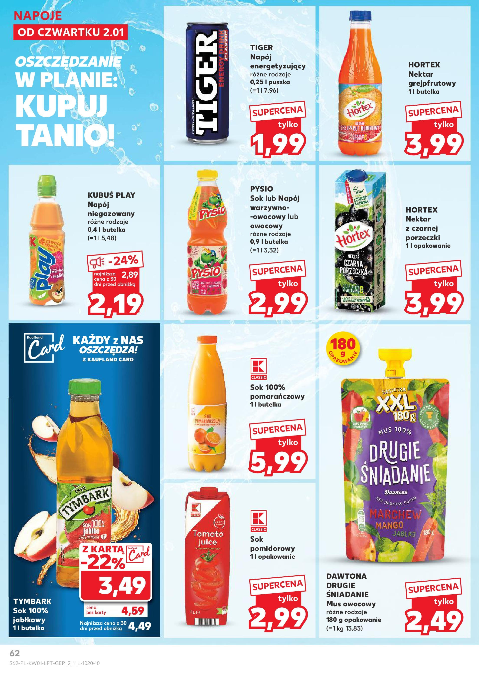 Kaufland gazetka od 02.01.2025 - od jutra PDF | Strona: 62 | Produkty: Mango, Karta, Napoje, Grejpfrut