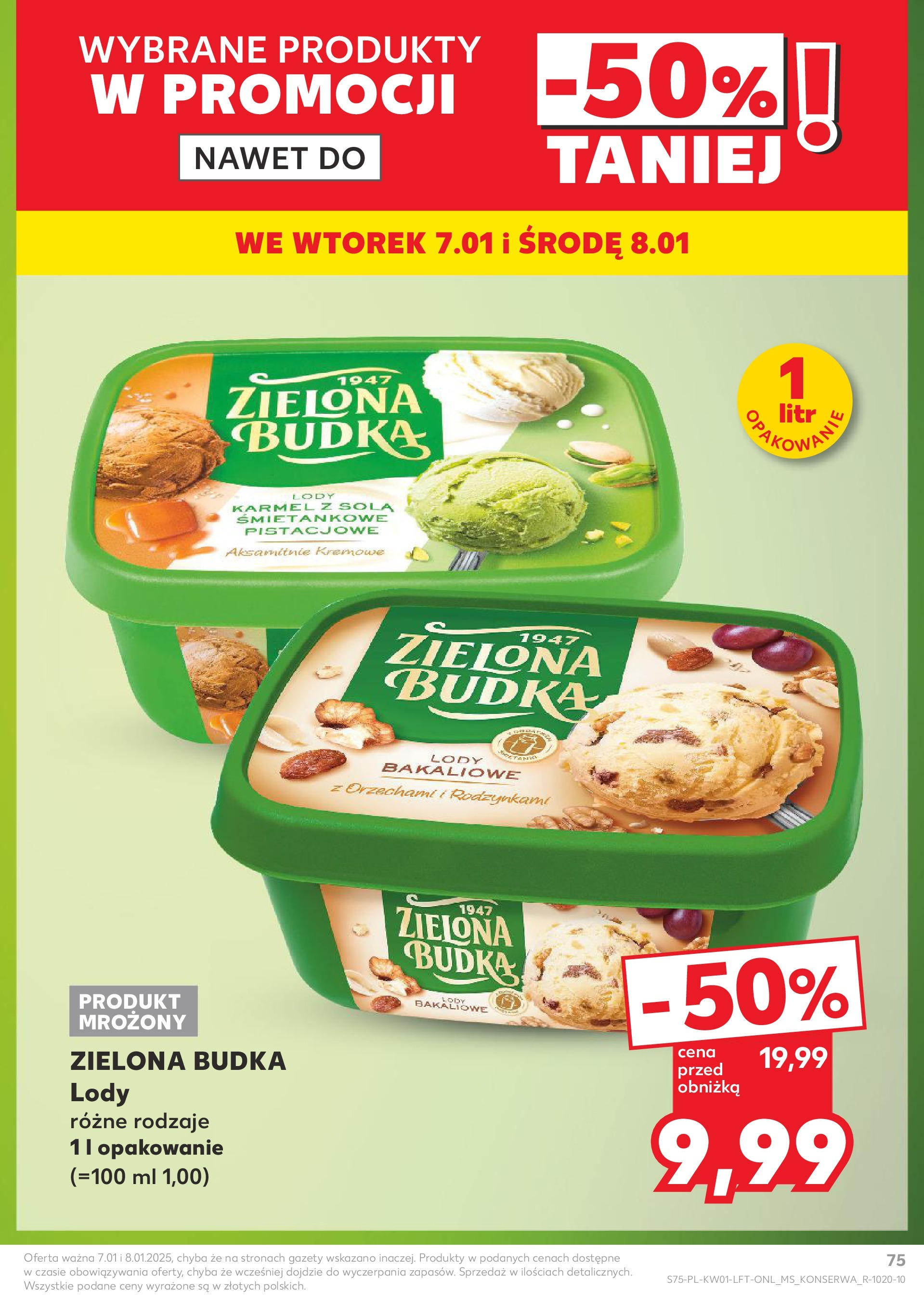 Kaufland gazetka od 02.01.2025 - od jutra PDF | Strona: 75 | Produkty: Lody