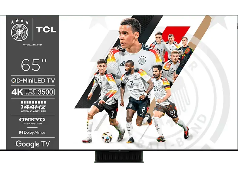 TCL 65C855 (2024) 65 Zoll 4K 144HZ QD-Mini LED TV mit Google und Game Master Pro 3.0