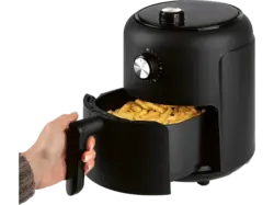Clatronic FR 3816 H Öl- und fettfreie Heißluft-Fritteuse (2,5 l, 1000 Watt, Schwarz)