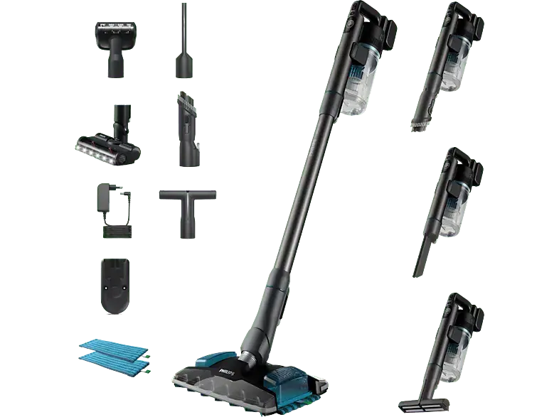 Philips XC8055/01 Aqua Plus 8000 Series Akku Staubsauger (0,6 l, Akkulaufzeit: 80 Min., Dunkelpetrol)