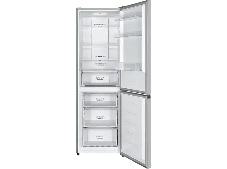Gorenje NRK619CAXL4 Kühl- und Gefrierkombination (C, 304 l, 1860 mm hoch, freistehend, No Frost (verminderte Eisbildung), Silber)