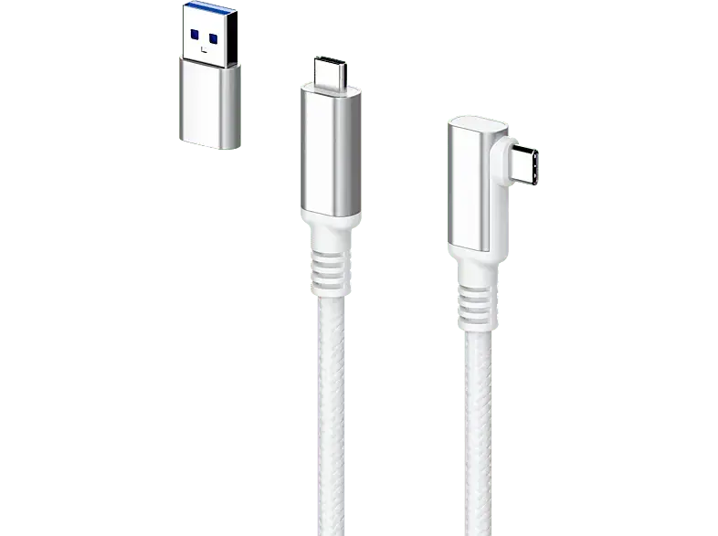 ISY IC-3003 USB C Kabel mit USB-Adapter; Zubehör für Meta Quest