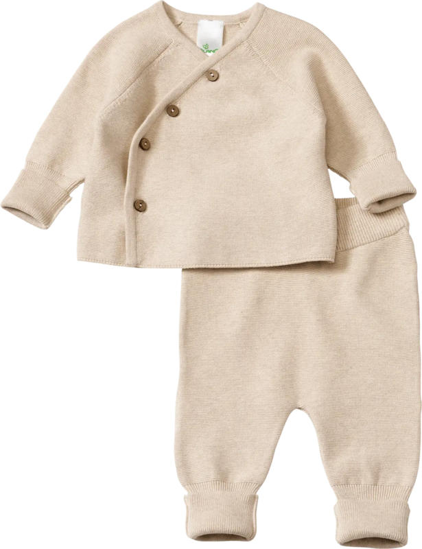 ALANA Set mit Wickelpullover & Strickhose mit Mitwachsfunktion, beige, Gr. 68