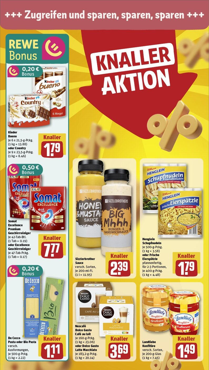 Rewe - Berlin / Mitte, Ackerstraße 2 (ab 06.01.2025) zum Blättern » Angebote | Seite: 6 | Produkte: Burger, Kinder bueno, Pasta, Dolce gusto