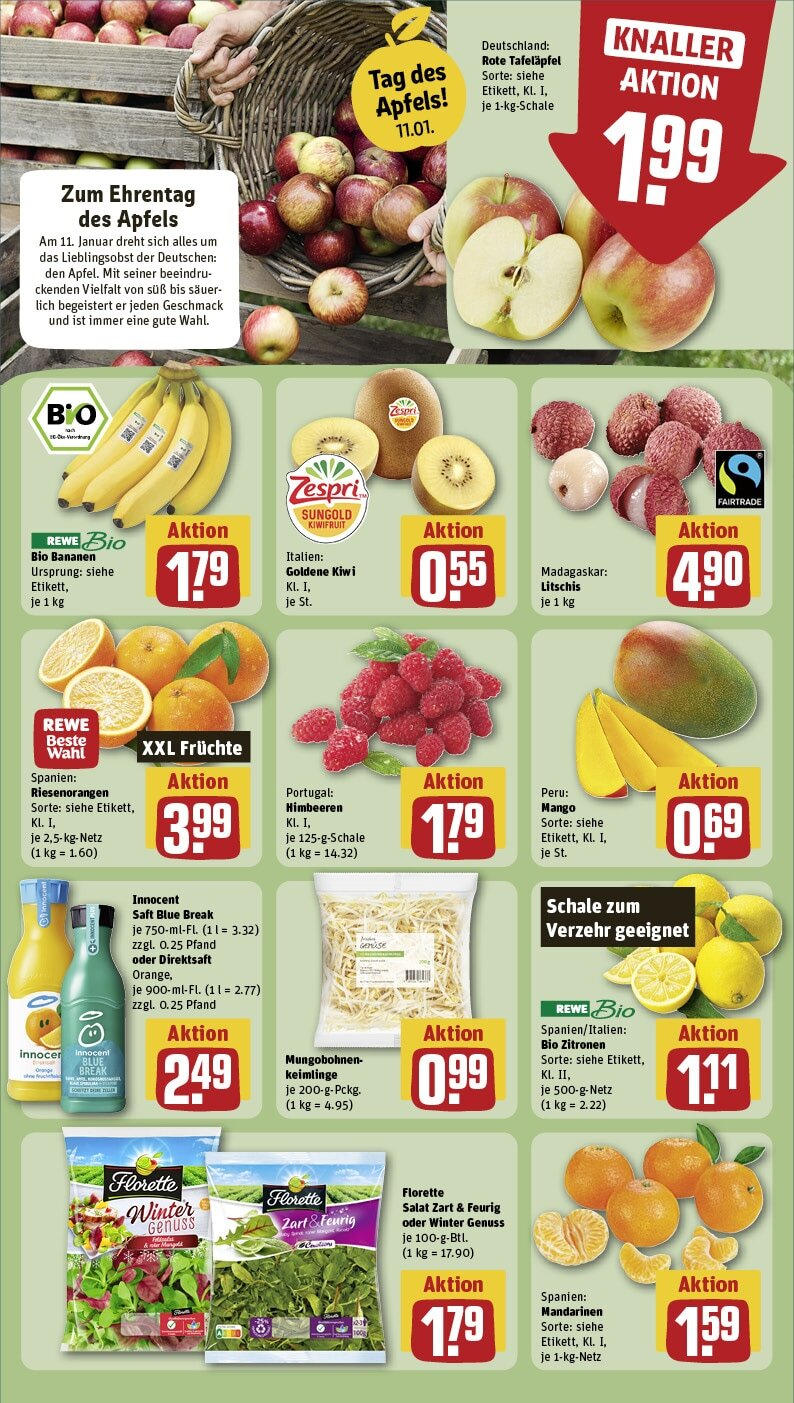 Rewe - Berlin / Mitte, Ackerstraße 2 (ab 06.01.2025) zum Blättern » Angebote | Seite: 8 | Produkte: Himbeeren, Mango, Kiwi, Zitronen